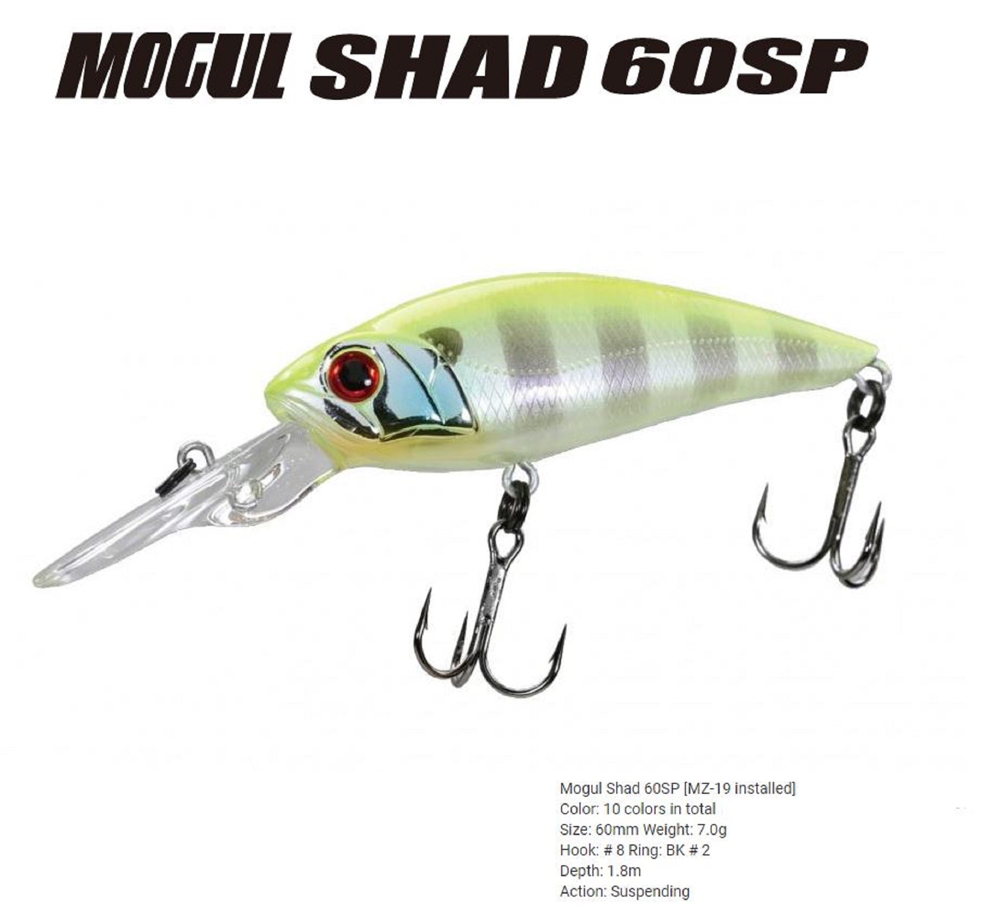 Bassday Mogul Shad 60SP Suspend Lure 7 grams P-432 (4168)