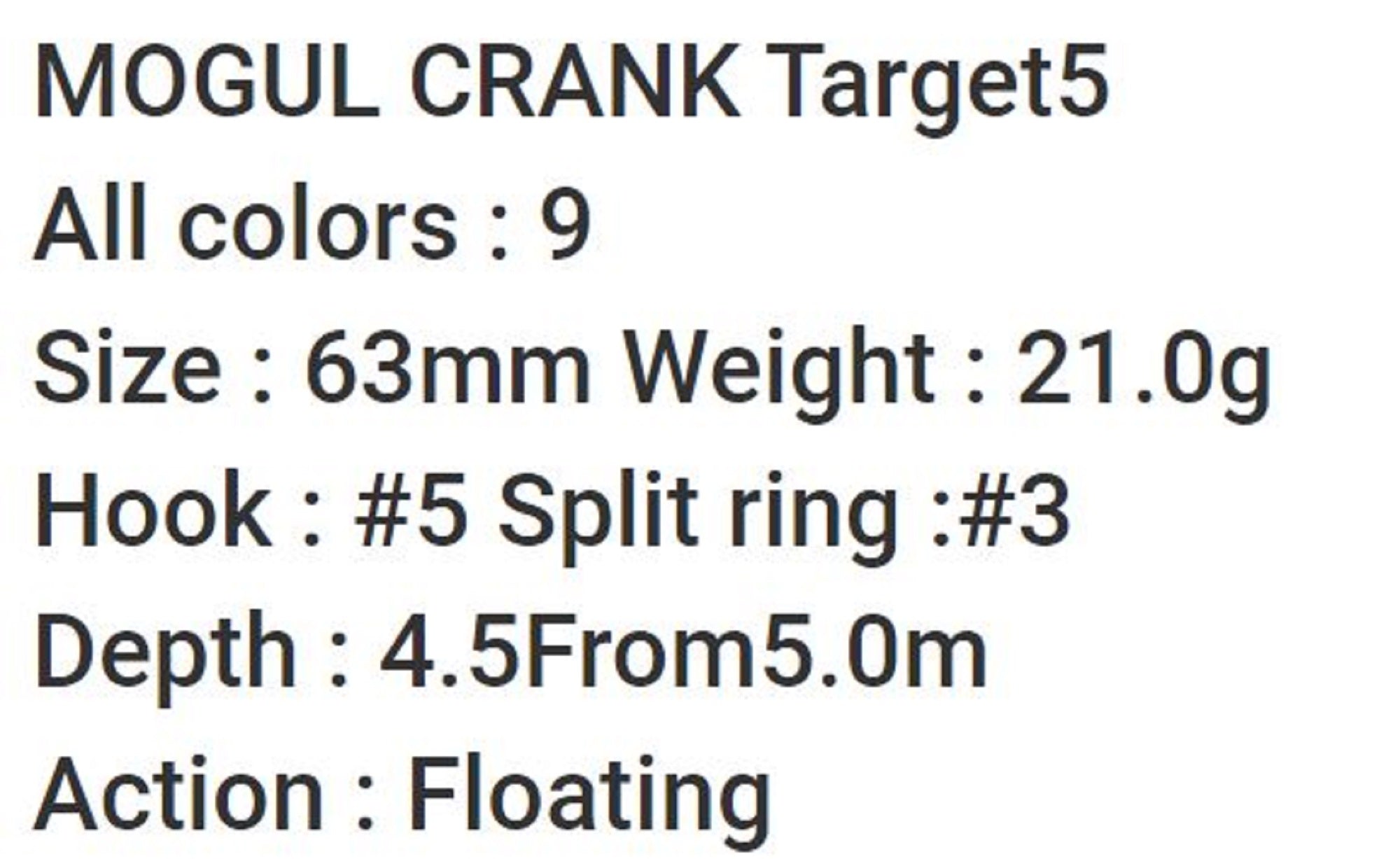 Bassday Mogul Crank Target 5 63 mm Floating Lure 21 grams SB-254 (5066)