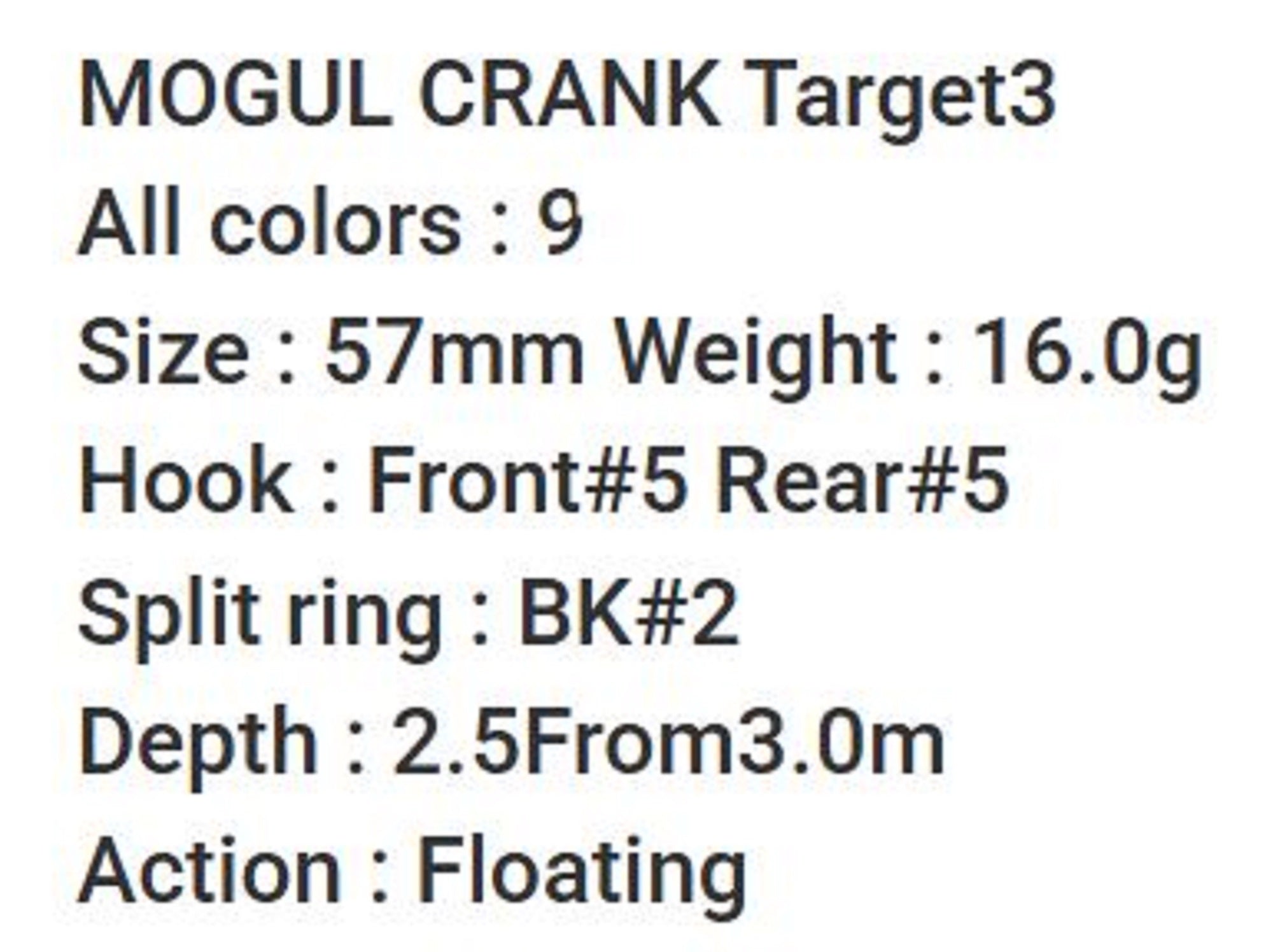 Bassday Mogul Crank Target 3 57 mm Floating Lure 16 grams P-51 (6049)