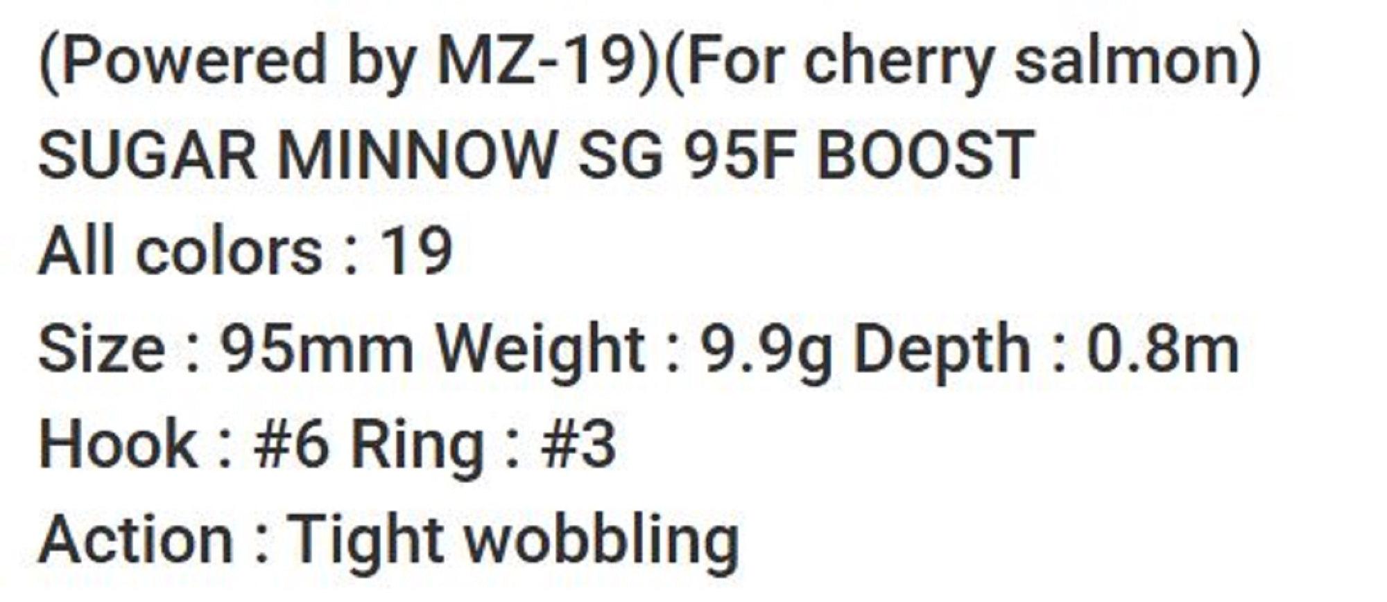 Bassday Sugar Minnow SG 95F Boost Floating Lure 9.9 grams M-99 (1050)