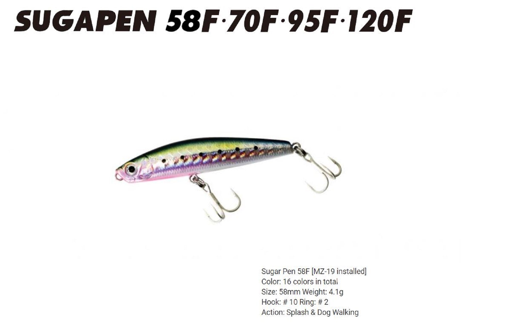 Bassday Sugar Pen 58F Floating Lure 4.1 grams WH-371 (5119)