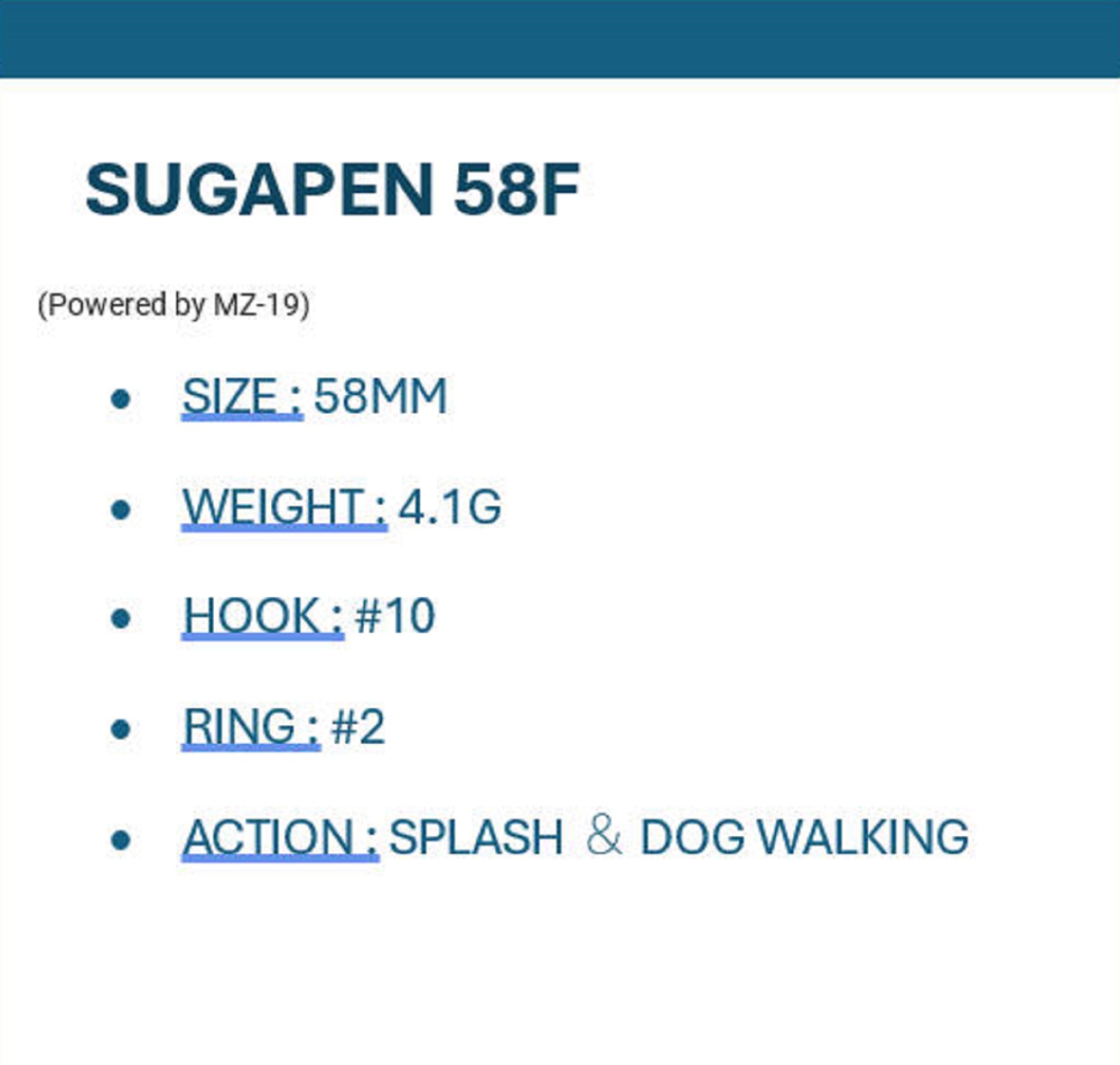 Bassday Sugar Pen 58F Floating Lure 4.1 grams MT-14 (5294)