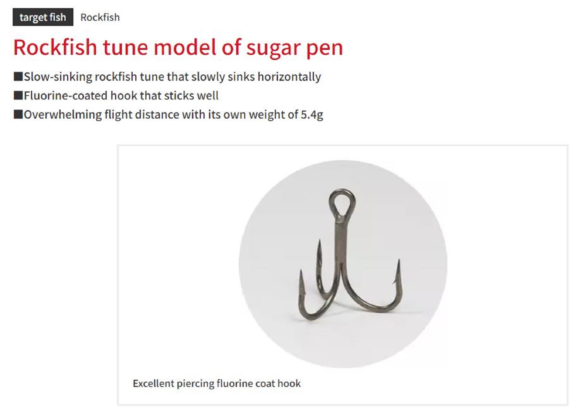 Bassday Sugar Pen 58S Sinking Lure 5.4 grams C-443 (7144)