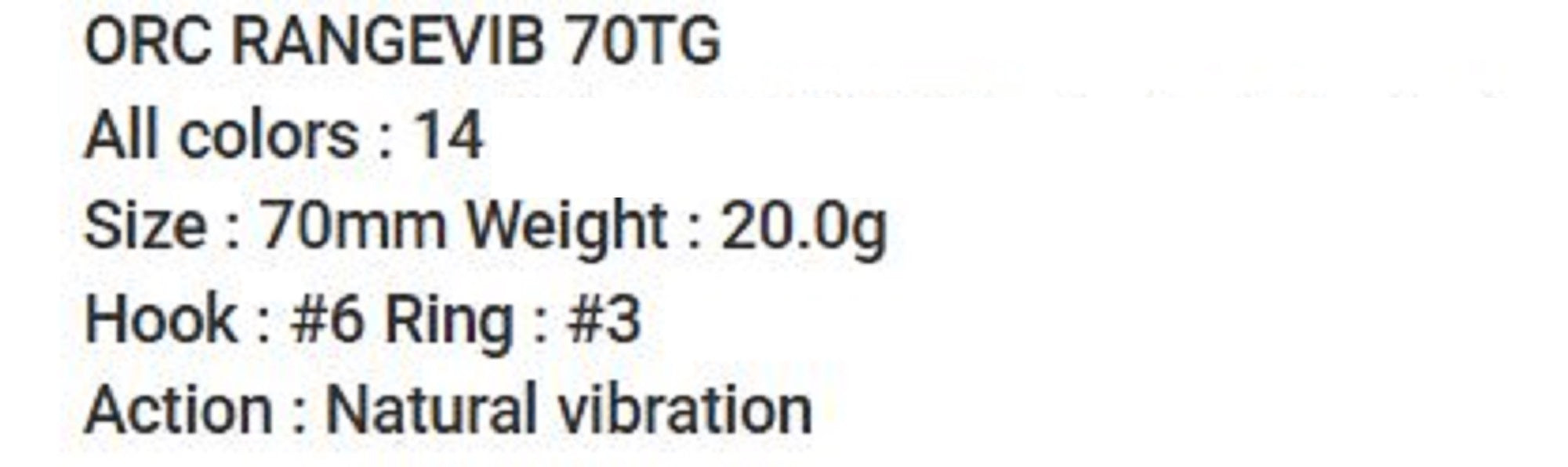 Bassday ORC Range Vibe 70 TG Extra Sinking Vibration Lure 2024 (9247)