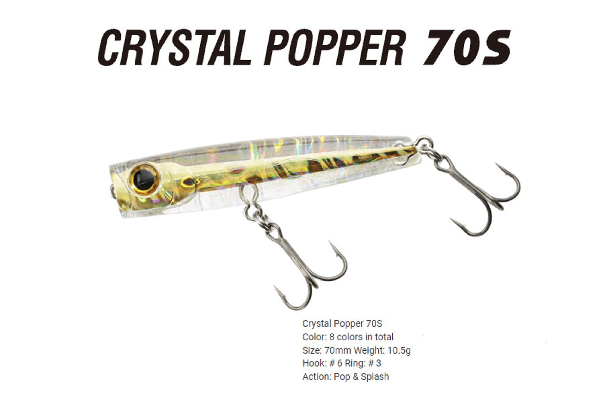 Bassday Crystal Popper 70S Sinking Lure 10.5 grams HH-190 (1035)