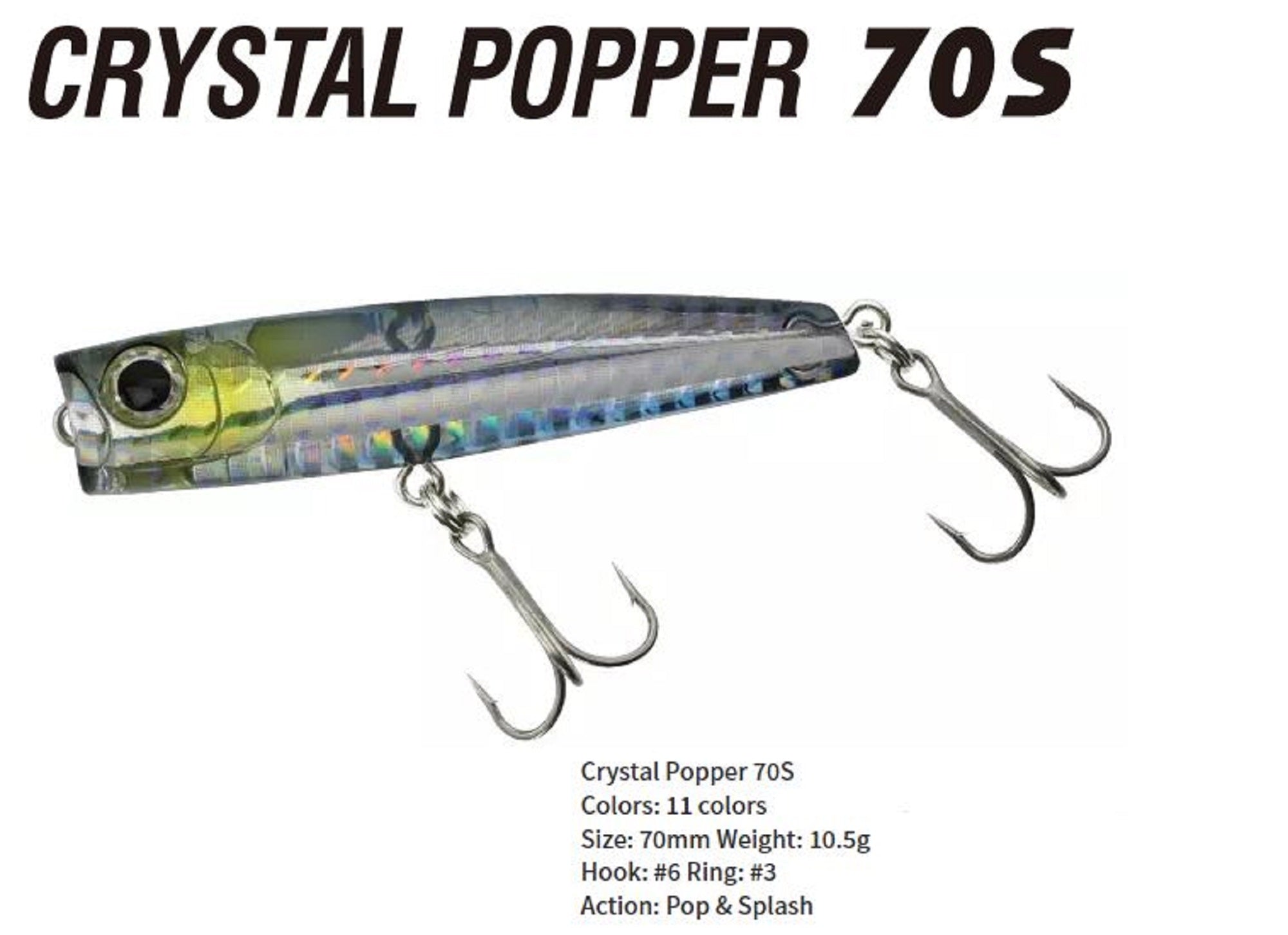 Bassday Crystal Popper 70S Sinking Lure 10.5 grams AL-476 (1127)