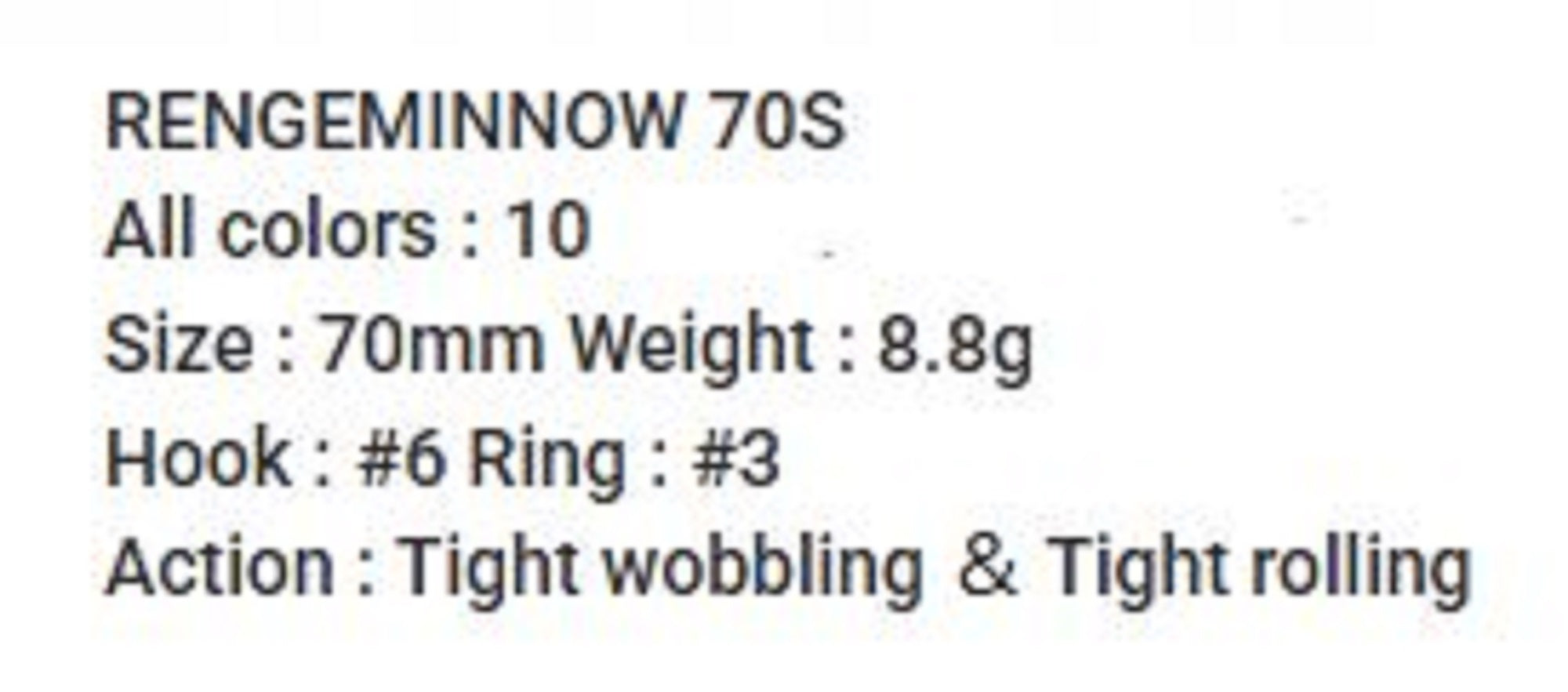 Bassday Range Minnow II 70S Sinking Lure 9 grams P-08 (4080)