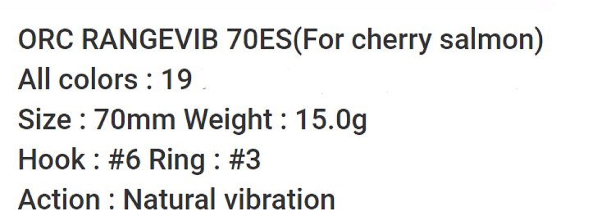 Bassday ORC Range Vibe 70 ES Extra Sinking Vibration Lure L-2023JP-A (9558)