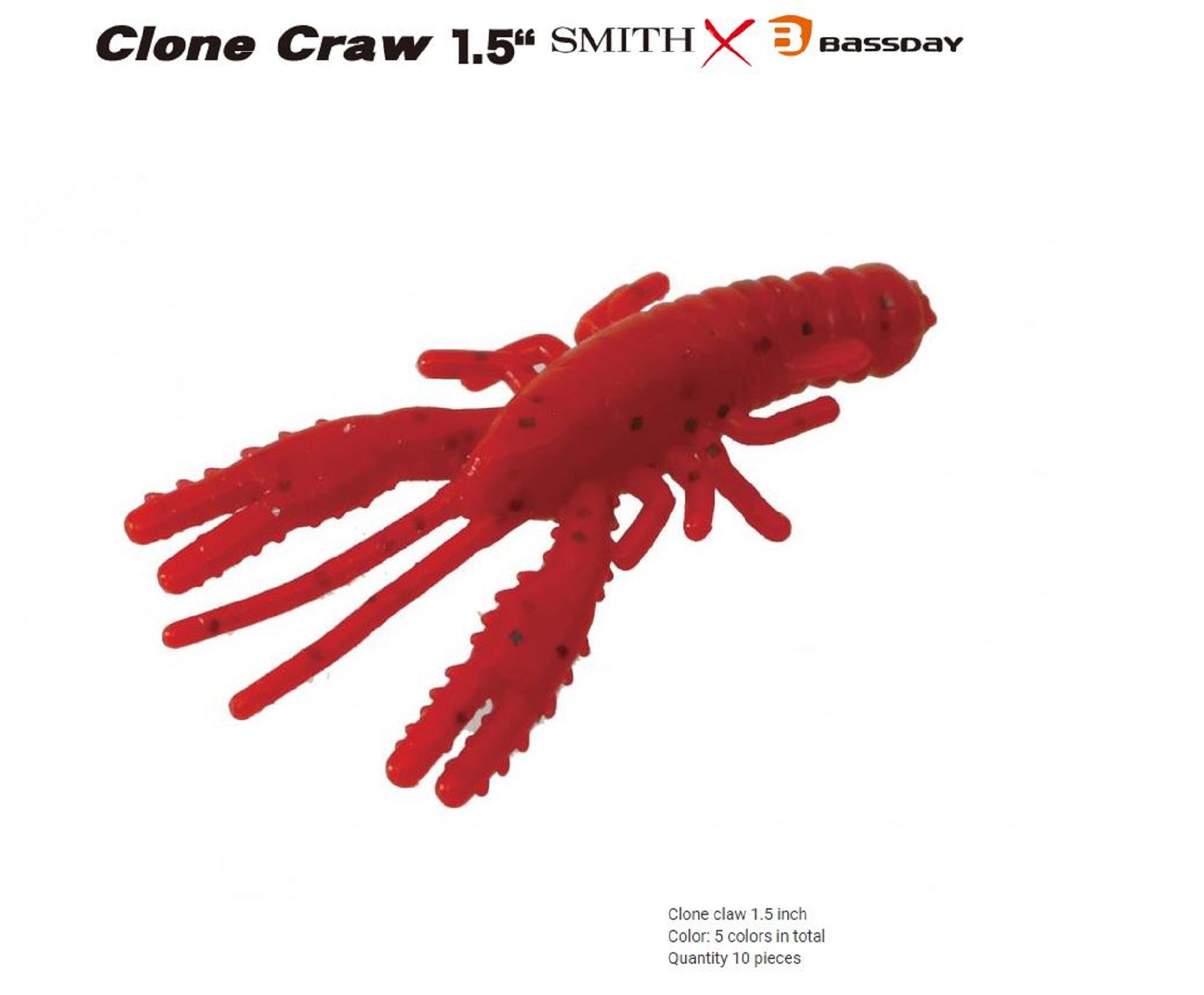 Bassday Soft Lure Clone Craw 1.5 Inch 10 Piece per pack 01 (7538)