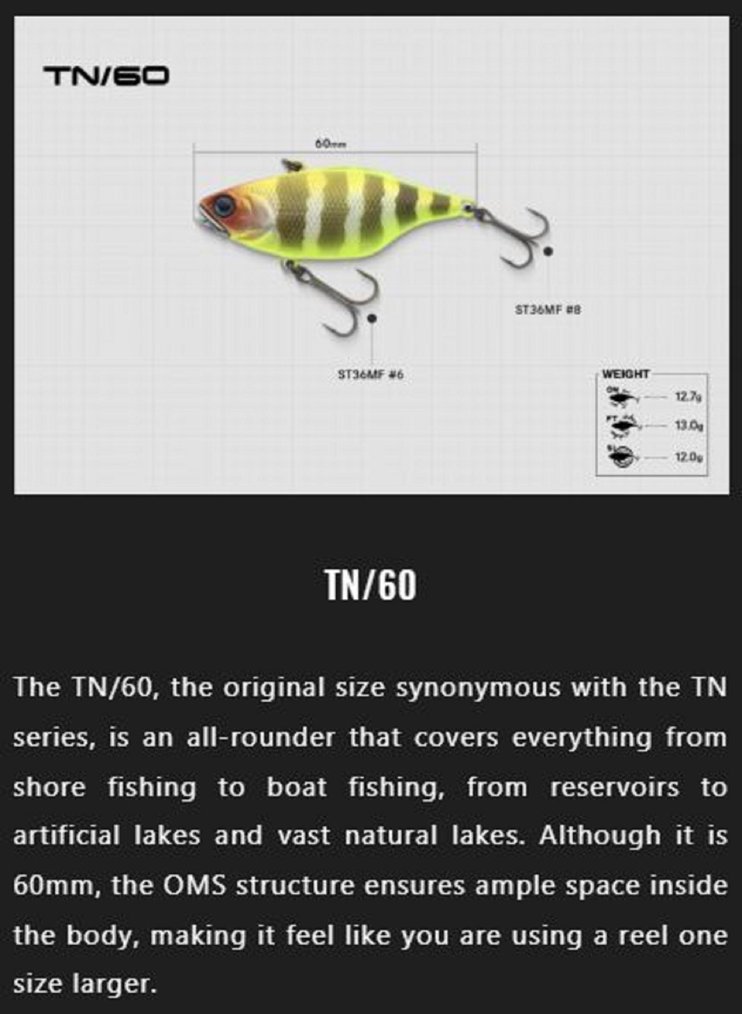Jackall TN 60 Regular Vibration Lure HL Black (6239)