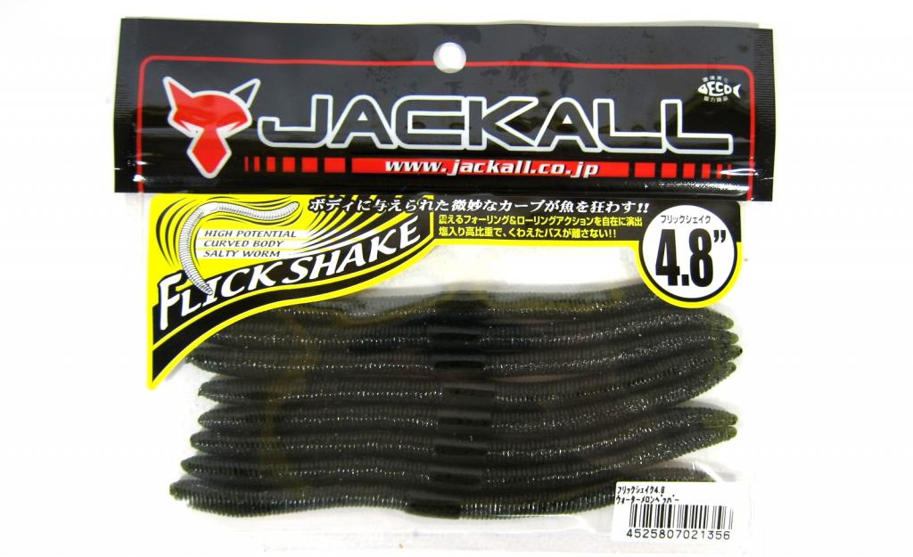 Jackall Soft Lure Flick Shake Worm 4.8 Inches Watermelon Pepper (1356)