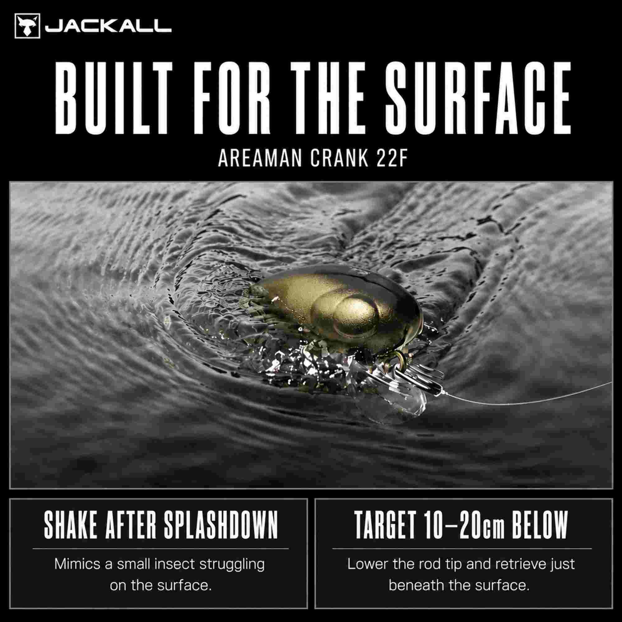 Jackall Area Man Crank 22F Floating Lure Gold Black (0273)