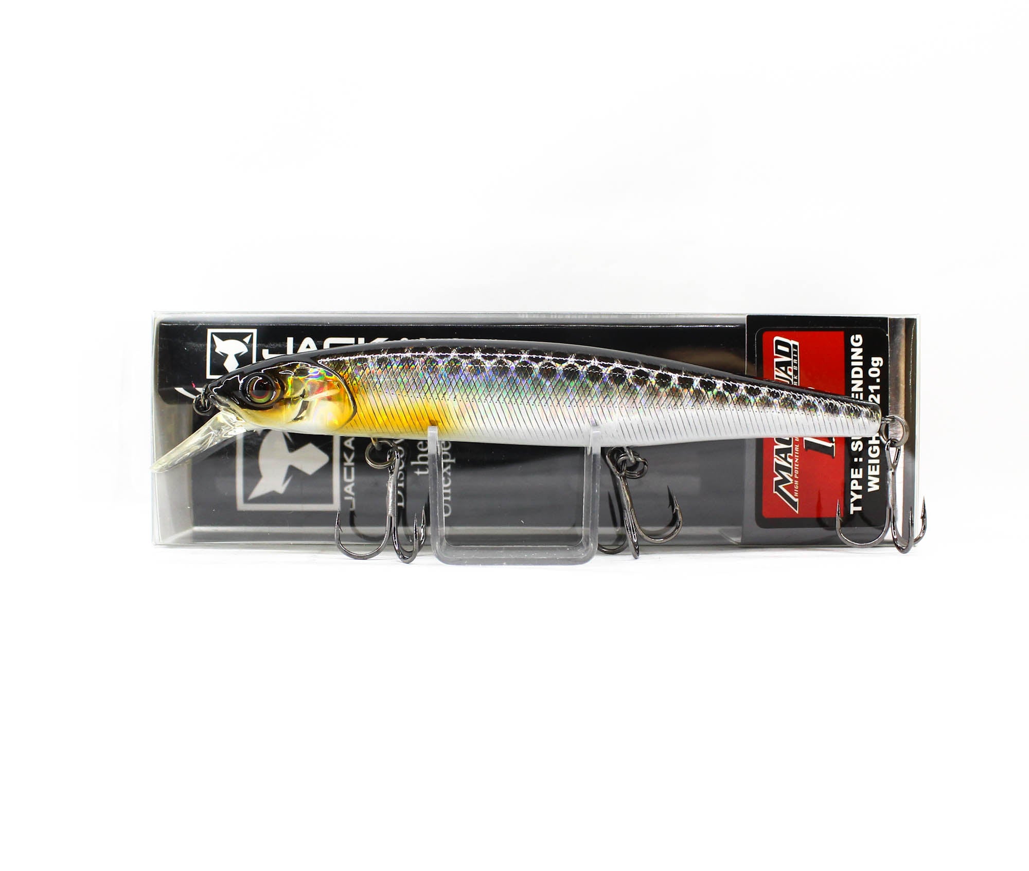 Jackall Magsquad 128SP Jerkbait Suspend Lure HL Silver & Black (4171)
