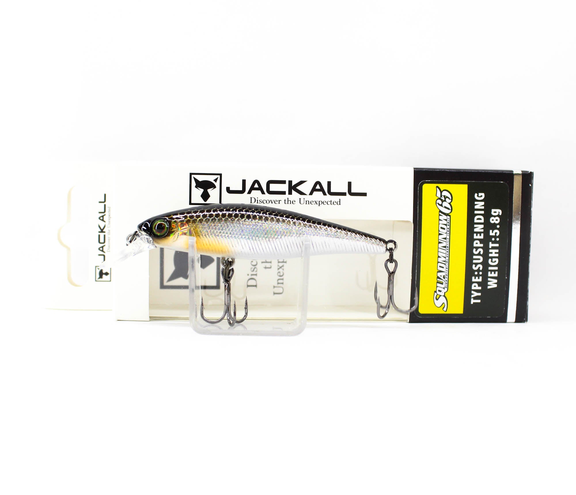 Jackall Squad Minnow 65SP Suspend Lure HL Silver & Black (4621)