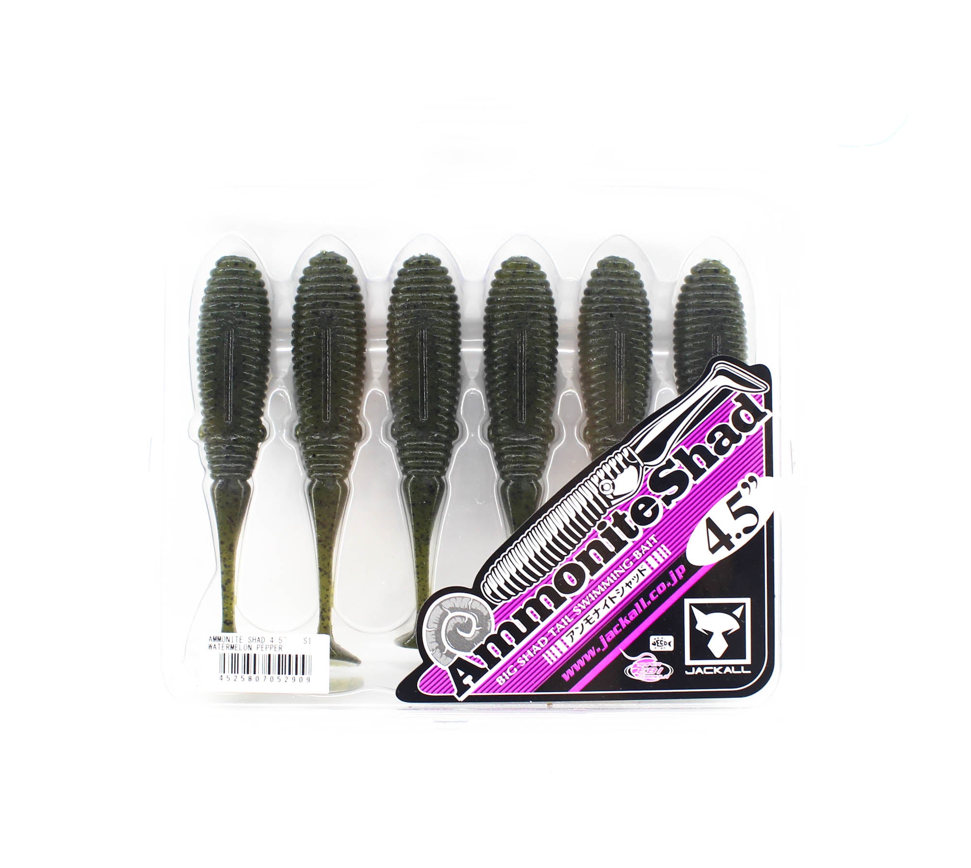 Jackall Soft Lure Ammonite Shad 4.5 Inches Vibe Tail Watermelon P (2909)
