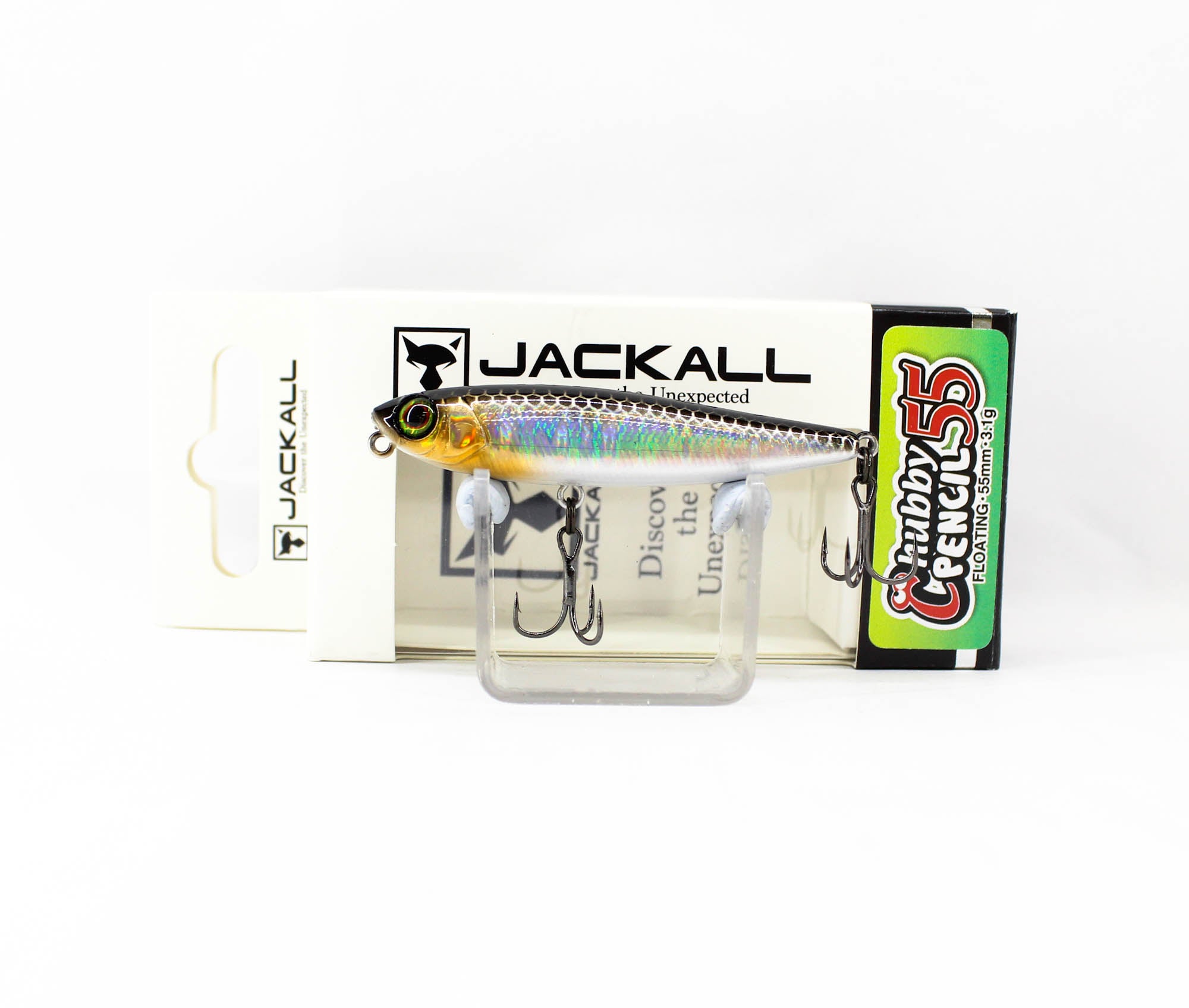 Jackall Chubby Pencil 55 Floating Lure HL Silver & Black (7795)