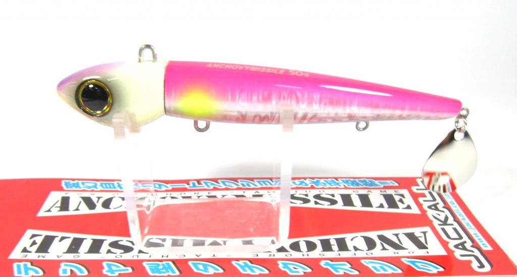 Jackall Anchovy Missile Saltwater Jig Lure 130grams Glow Pink Silver (8231)