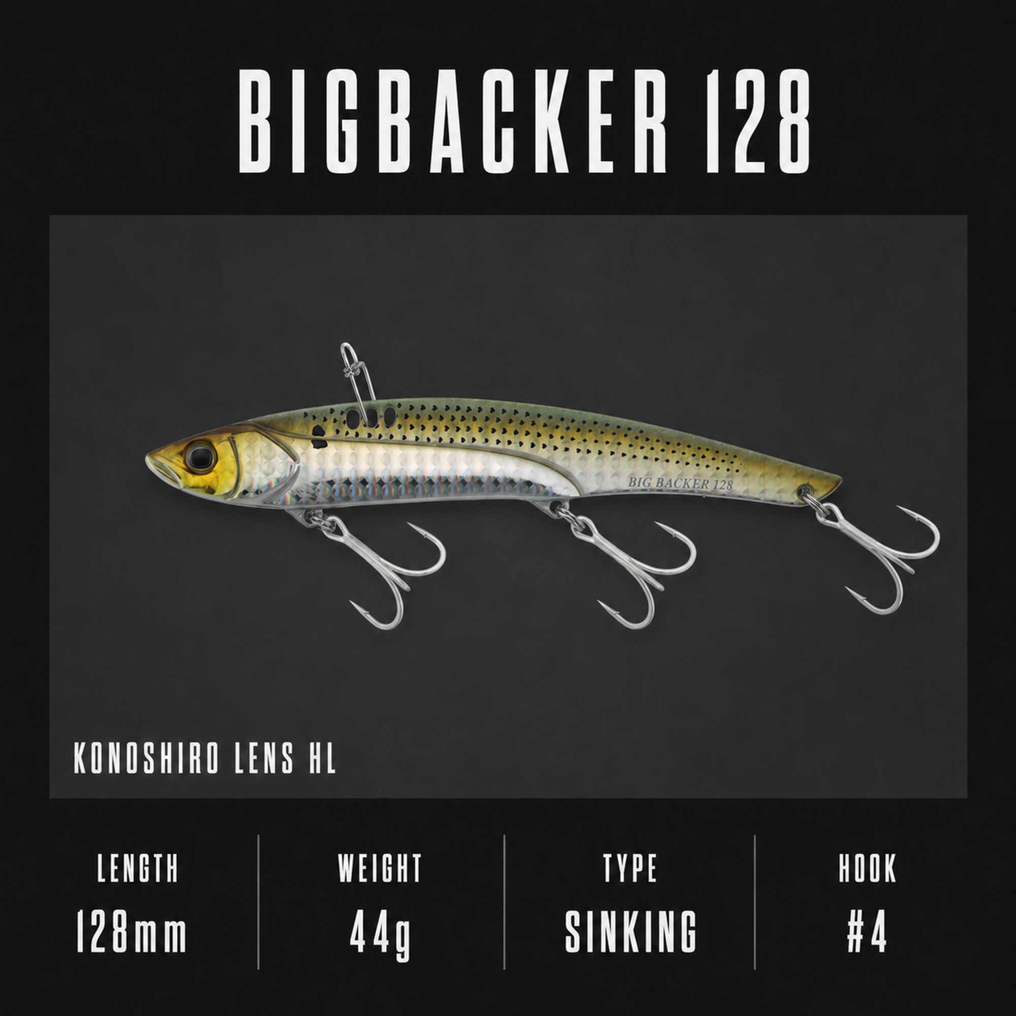 Jackall Big Backer 128 Metal Vibe 44g Sinking Lure Konoshiro Lens HL (3180)
