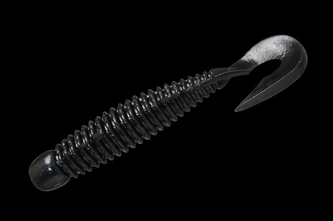 Sale Jackall Soft Lure Wobbring Grub Tail 3 Inches Solid Black (0010)