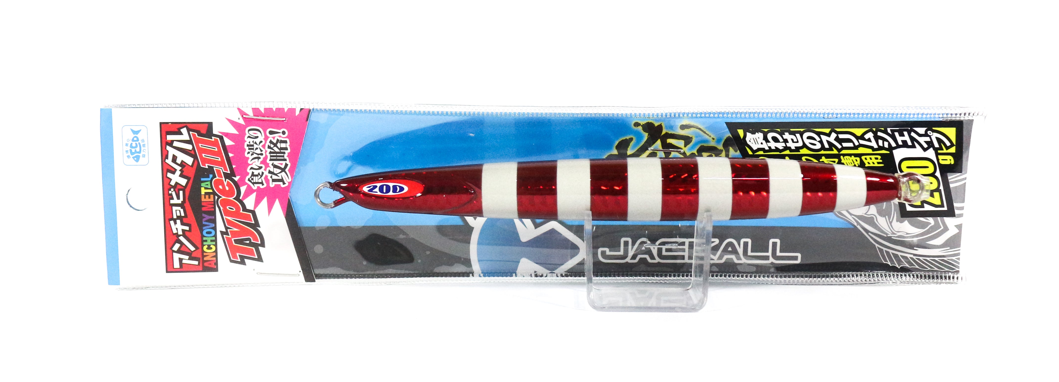 Jackall Metal Jig Anchovy Type 3 Flutter 200 grams HL Red Glow (0064)