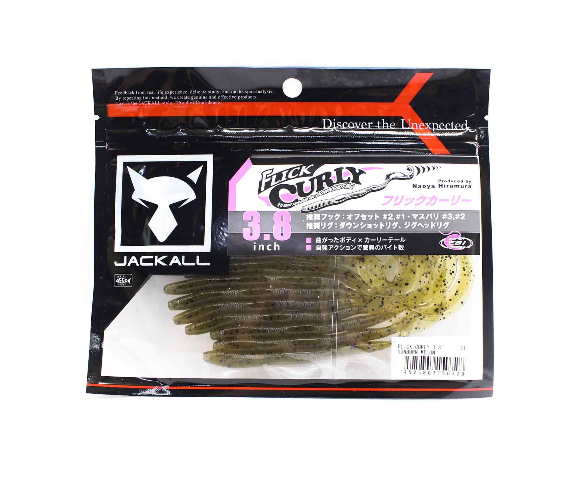 Jackall Soft Lure Flick Curly 3.8 Inches Sunburn Melon (0728)