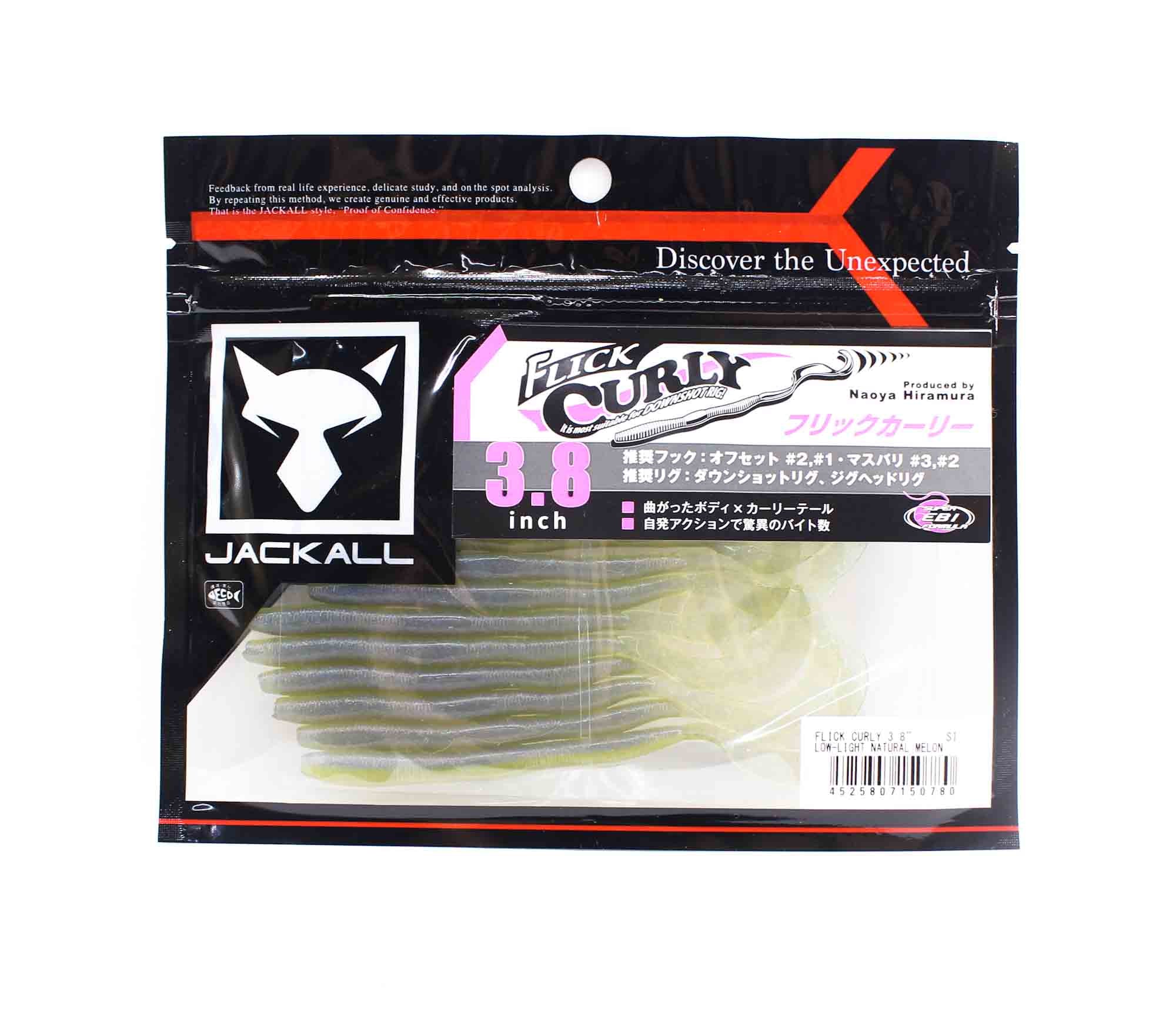 Jackall Soft Lure Flick Curly 3.8 Inches Low Light Natural Melon (0780)
