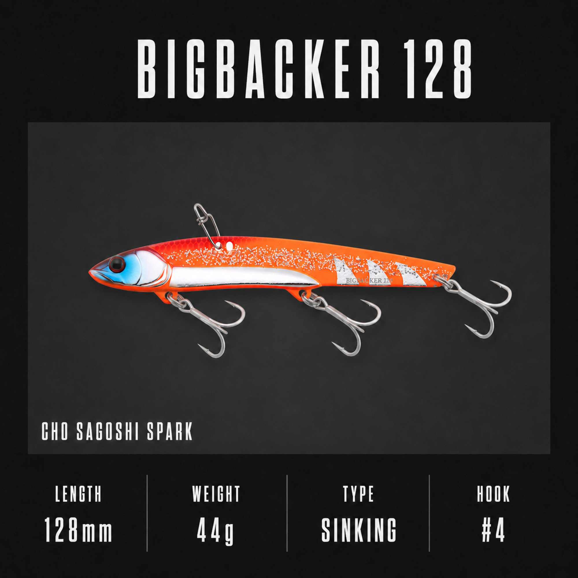 Jackall Big Backer 128 Metal Vibe 44g Sinking Lure Cho Sagoshi Spark (1176)