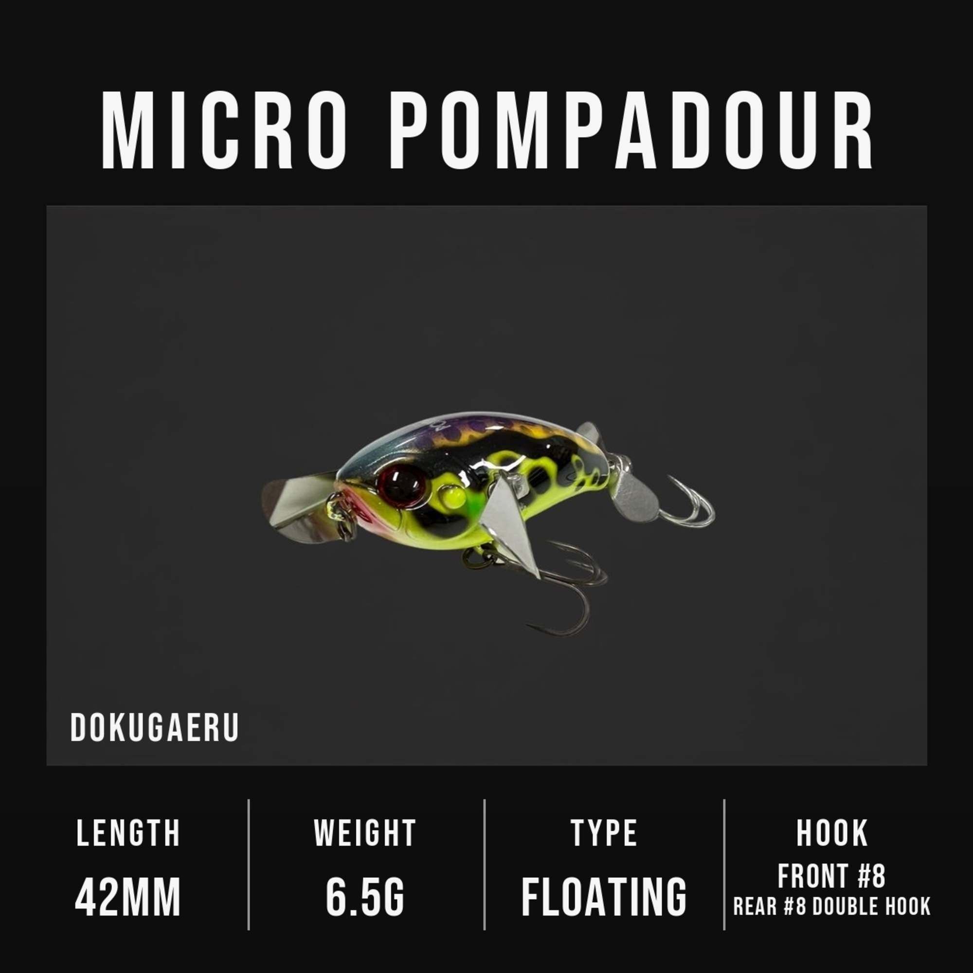 Jackall Pompadour Micro 42mm 6.5 grams Floating Lure Dokugaeru (3552)