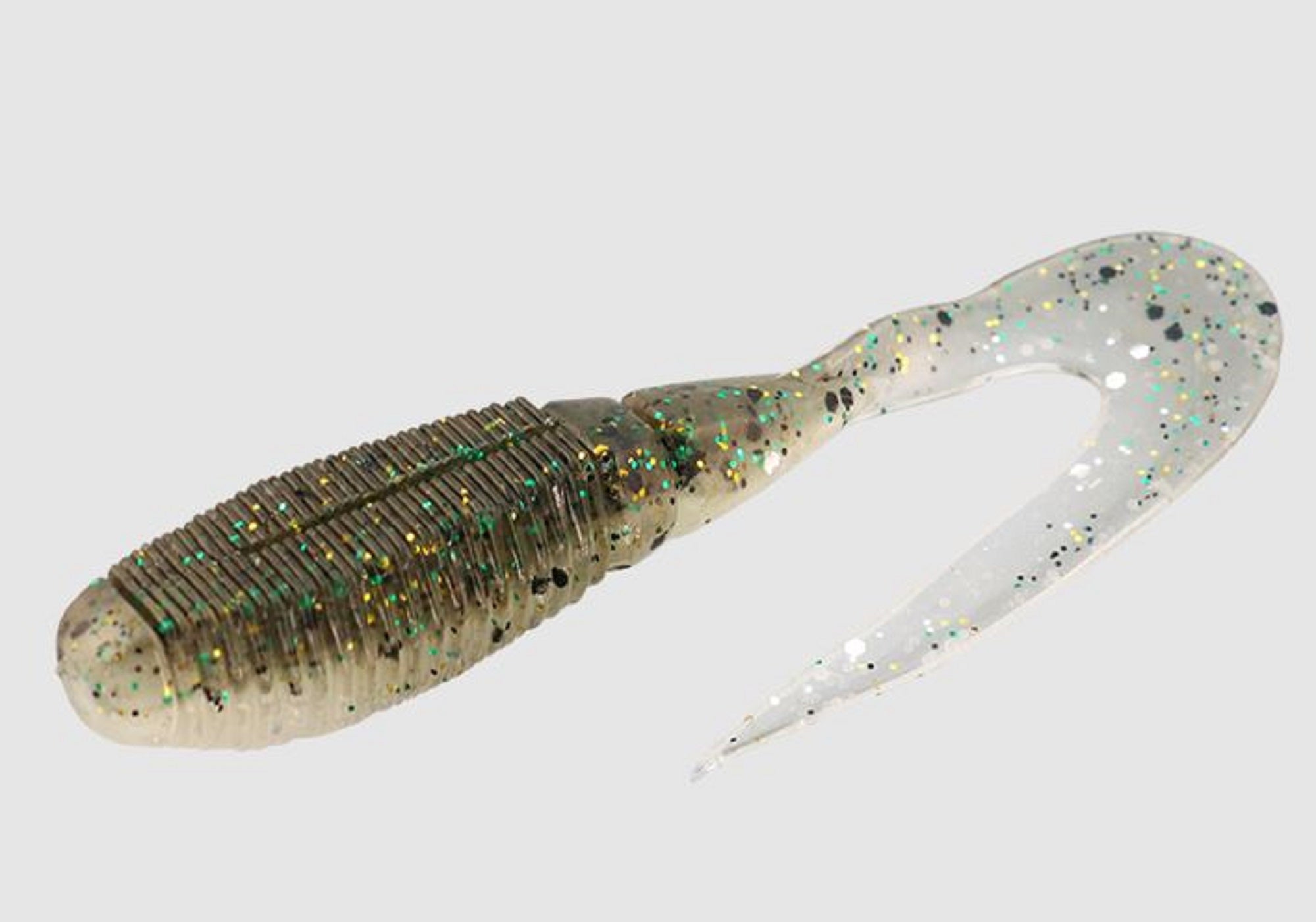 Jackall Soft Lure Rhythm Grub 2.4 Inches Dark Thunder/Clear Silver (6621)
