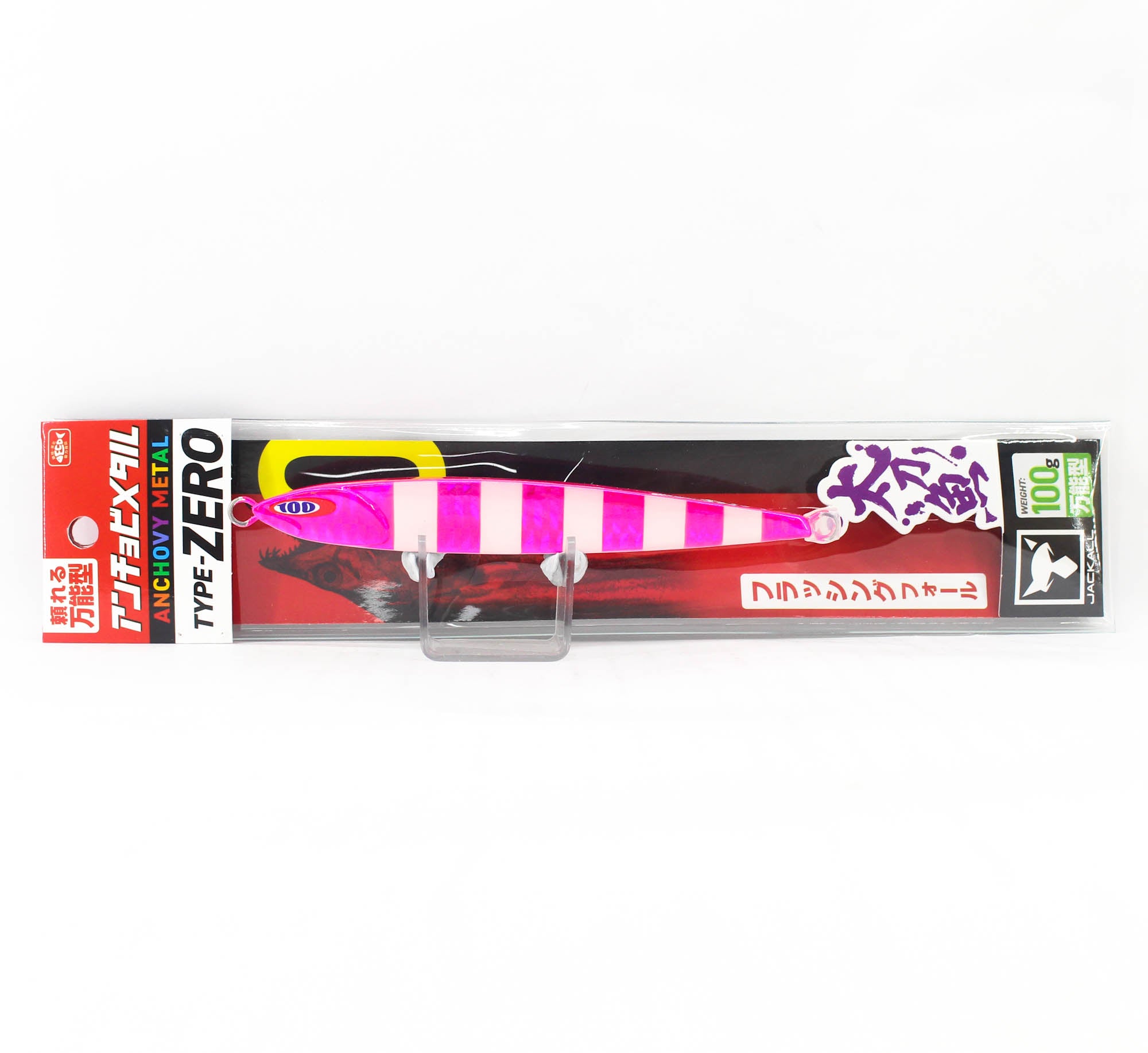 Jackall Metal Jig Anchovy Type 0 Flush Fall 100g Pink Glow Stripe (8182)