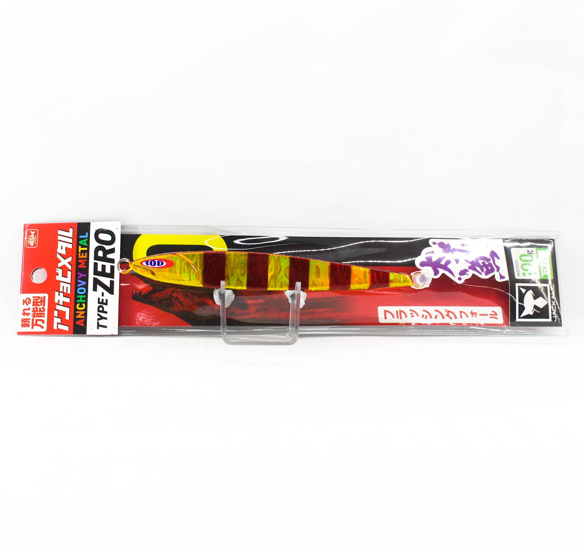 Jackall Metal Jig Anchovy Type 0 Flush Fall 100g Red Gold Stripe (8199)