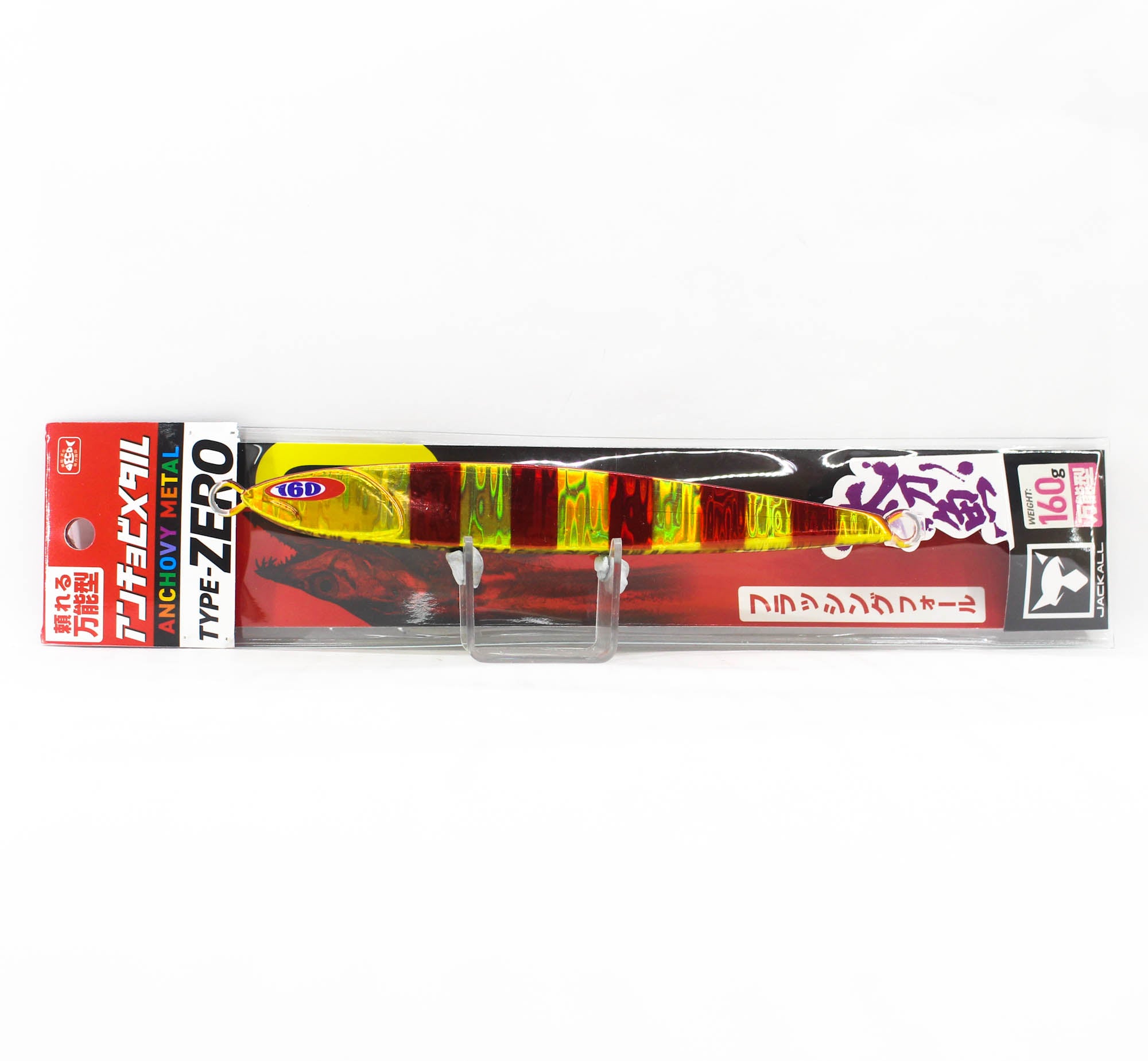 Jackall Metal Jig Anchovy Type 0 Flush Fall 160g Red Gold Stripe (8397)