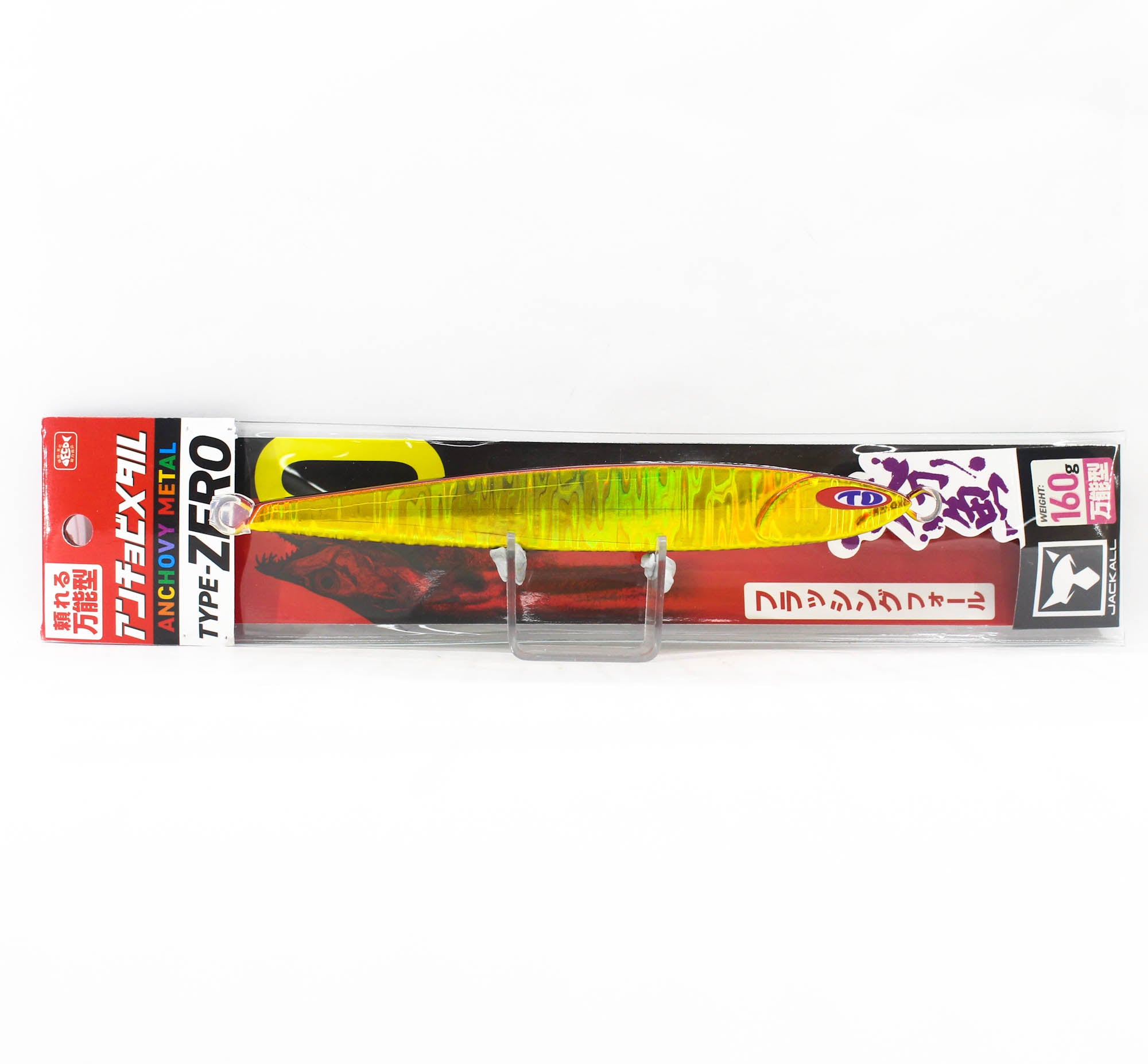 Jackall Metal Jig Anchovy Type 0 Flush Fall 160g Red Gold Stripe (8397)