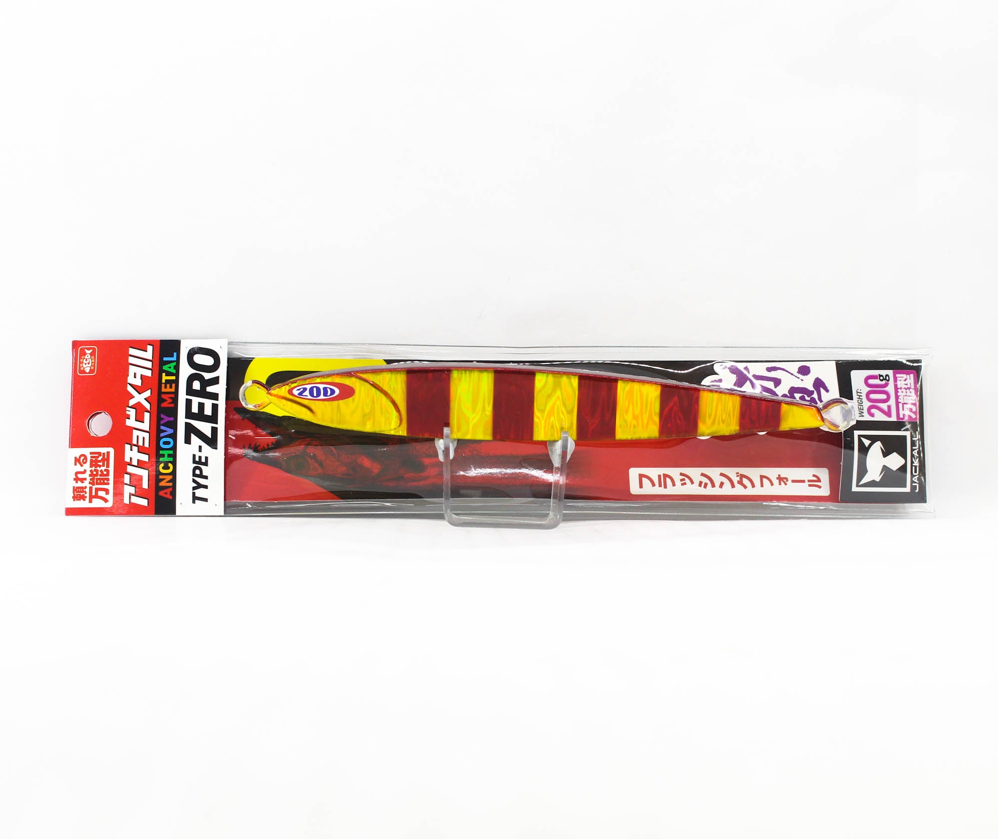 Jackall Metal Jig Anchovy Type 0 Flush Fall 200g Red Gold Stripe (8496)