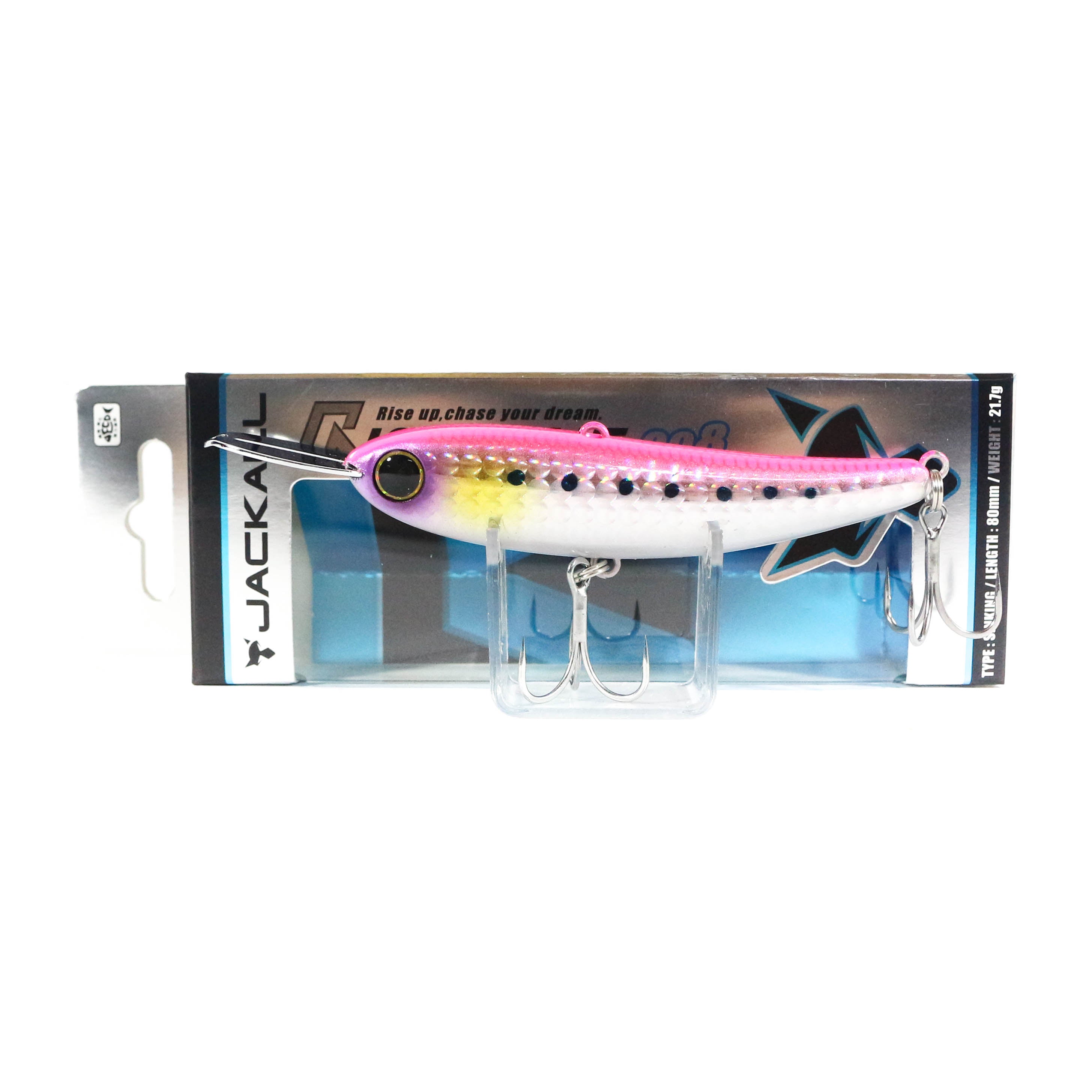 Jackall Riser Bait 008 80mm Topwater Sinking Lure Pink Back SP (9295)