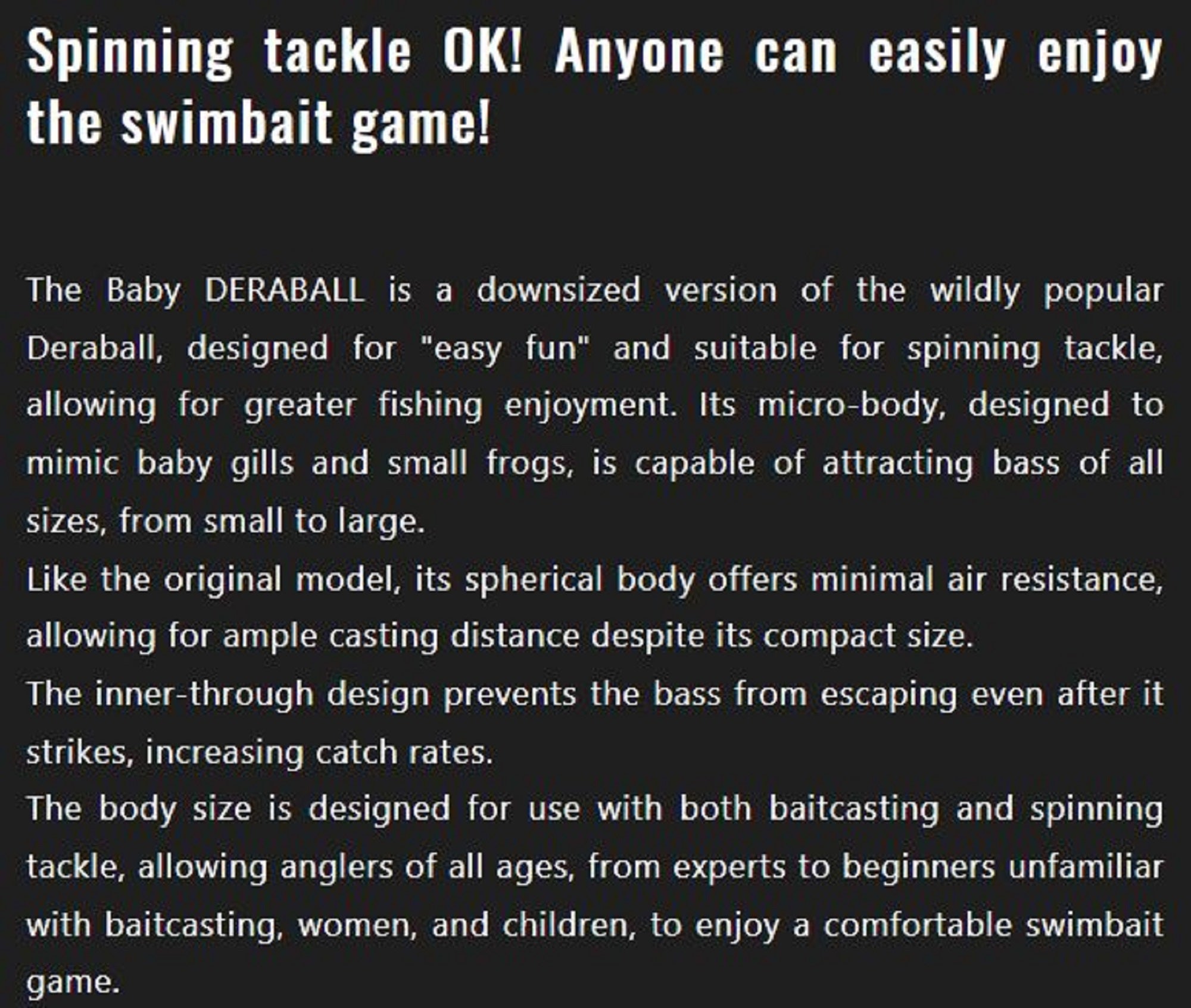 Jackall Deraball Baby 60 mm 11 grams Sinking Lure HM Clear Snake (7856)