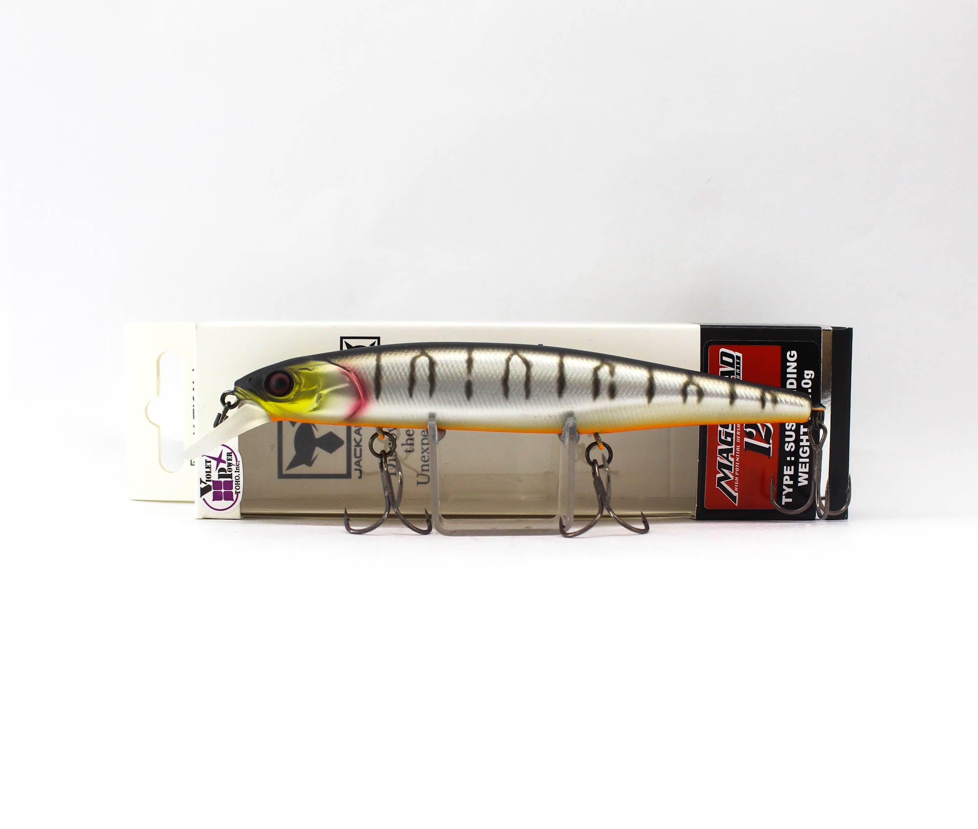Jackall Magsquad 128SP Jerkbait Suspend Lure UV Mat Silver Tiger (0412)
