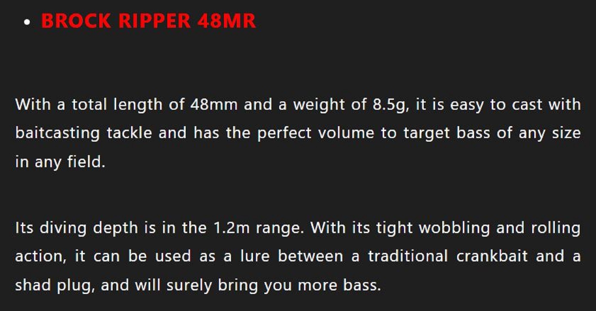 Jackall Block Ripper 48 Mr Floating Lure Babataku White Craw (9354)