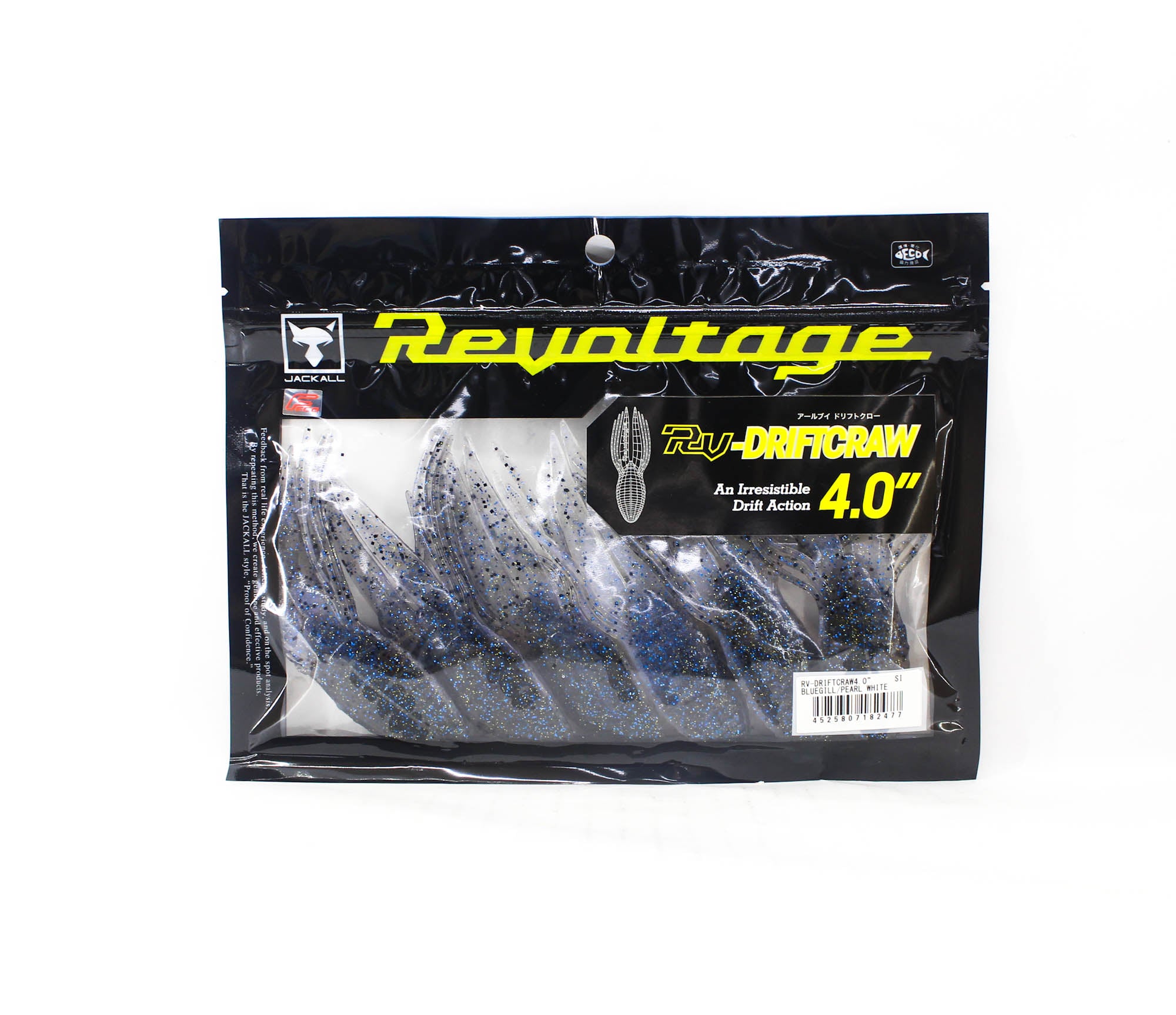 Jackall Soft Lure RV-Drift Craw 4 Inch Bluegill Pearl White (2477)