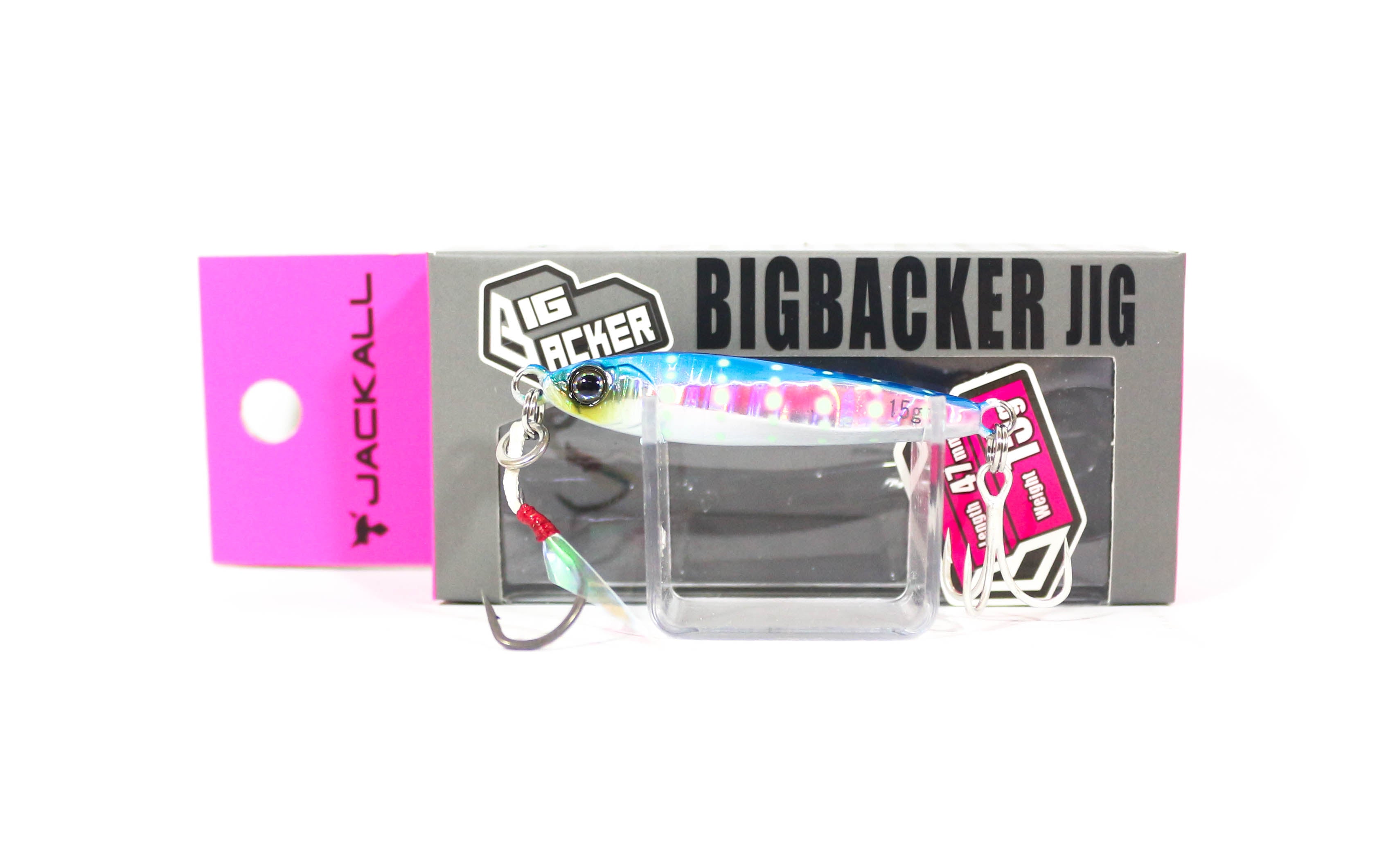 Jackall Metal Jig Big Backer 15 grams Blue Pink Glow Dot (2828)