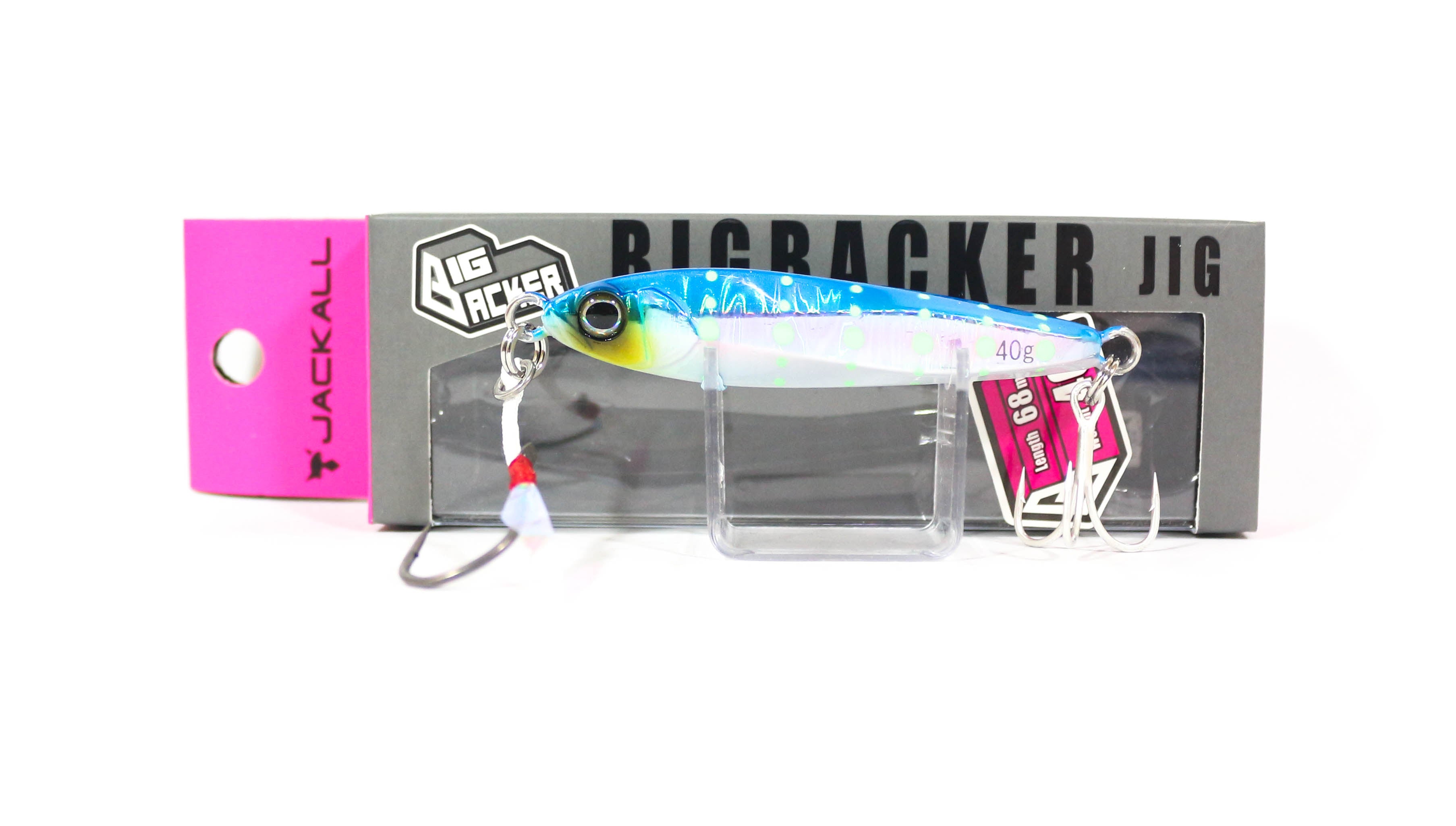 Jackall Metal Jig Big Backer 40 grams Blue Pink Glow Dot (2910)