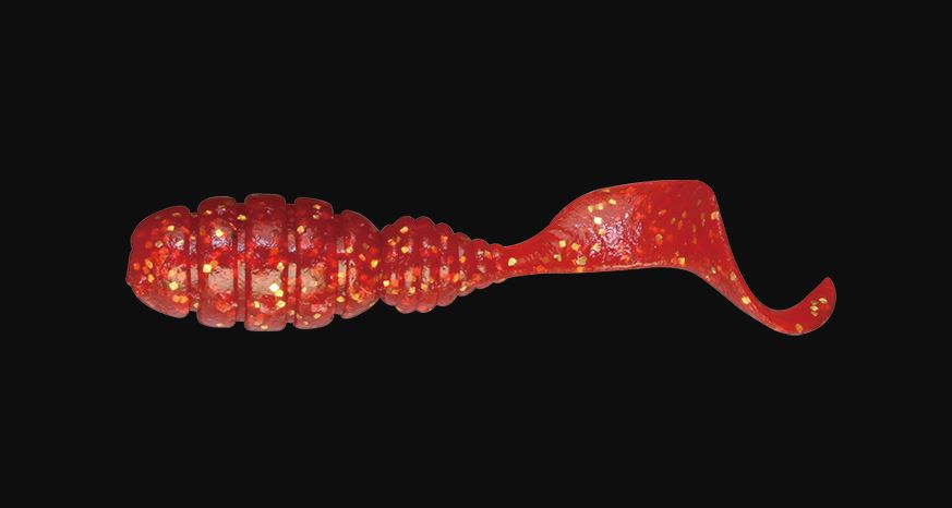 Jackall Soft Lure Good Meal Grub 1.5 Inches Red Gold Flake (4747)