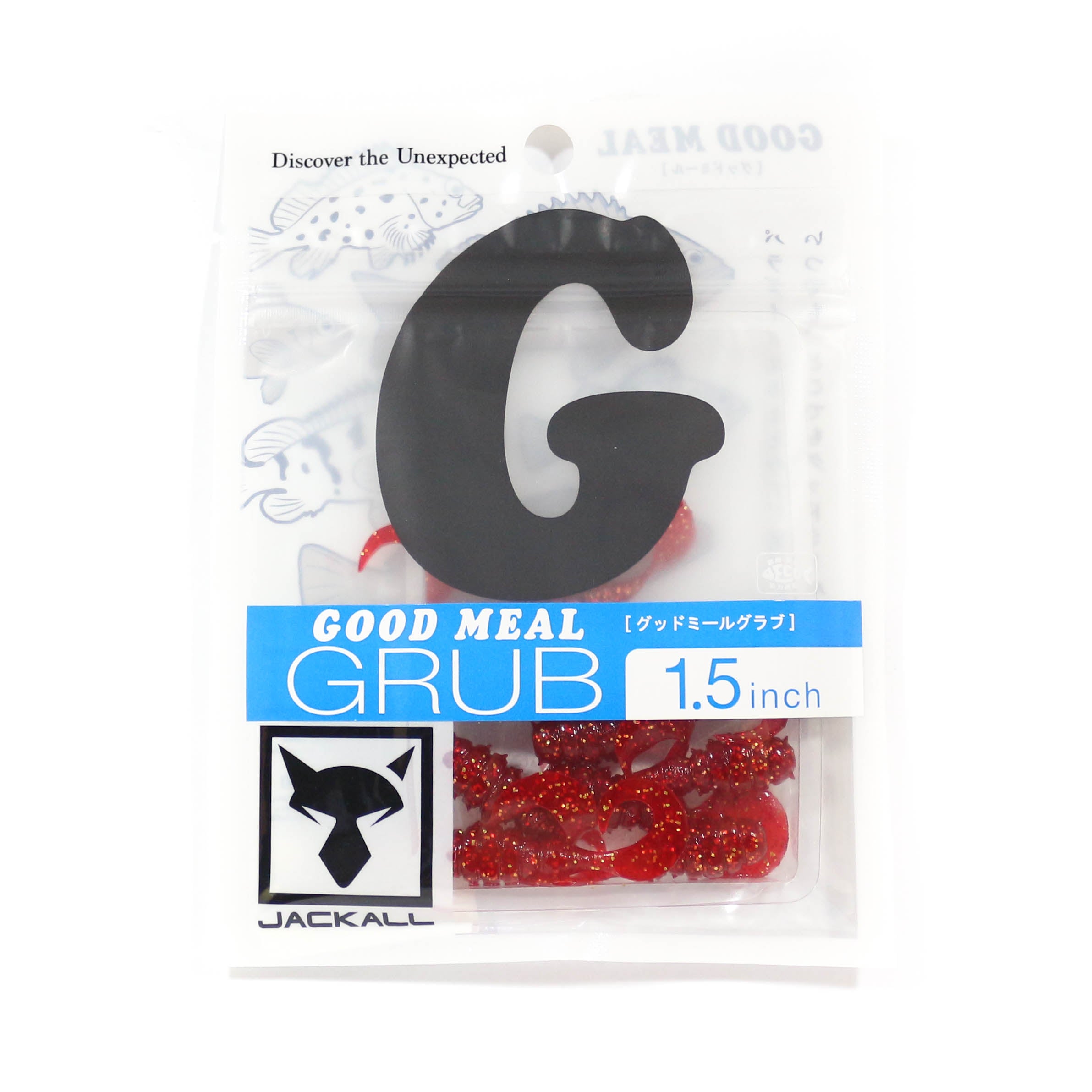 Jackall Soft Lure Good Meal Grub 1.5 Inches Red Gold Flake (4747)