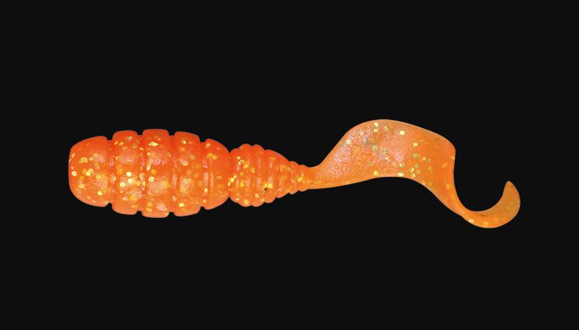 Jackall Soft Lure Good Meal Grub 1.5 Inches Orange Gold Flake (4754)