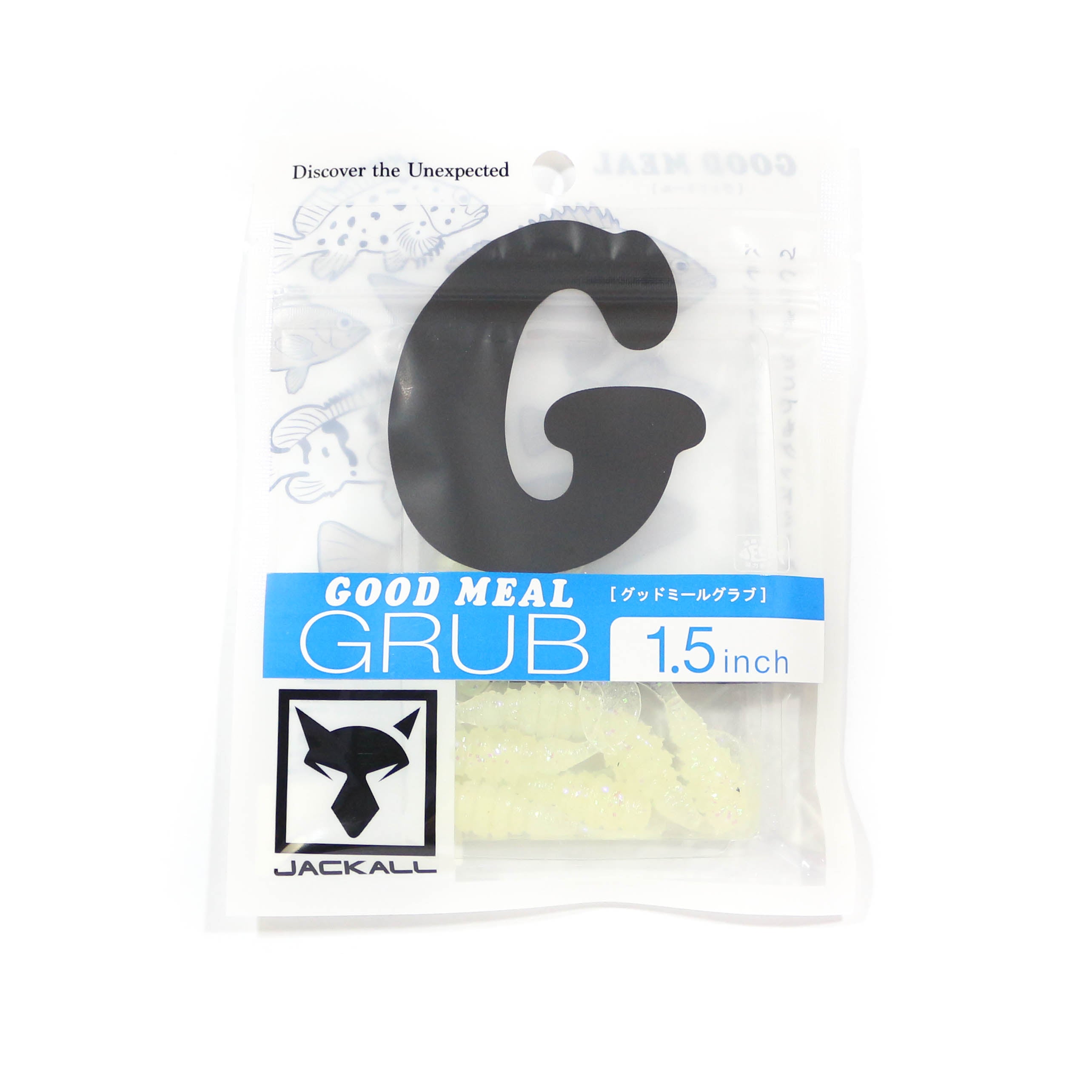 Jackall Soft Lure Good Meal Grub 1.5 Inches Goodmeal Glow (4785)
