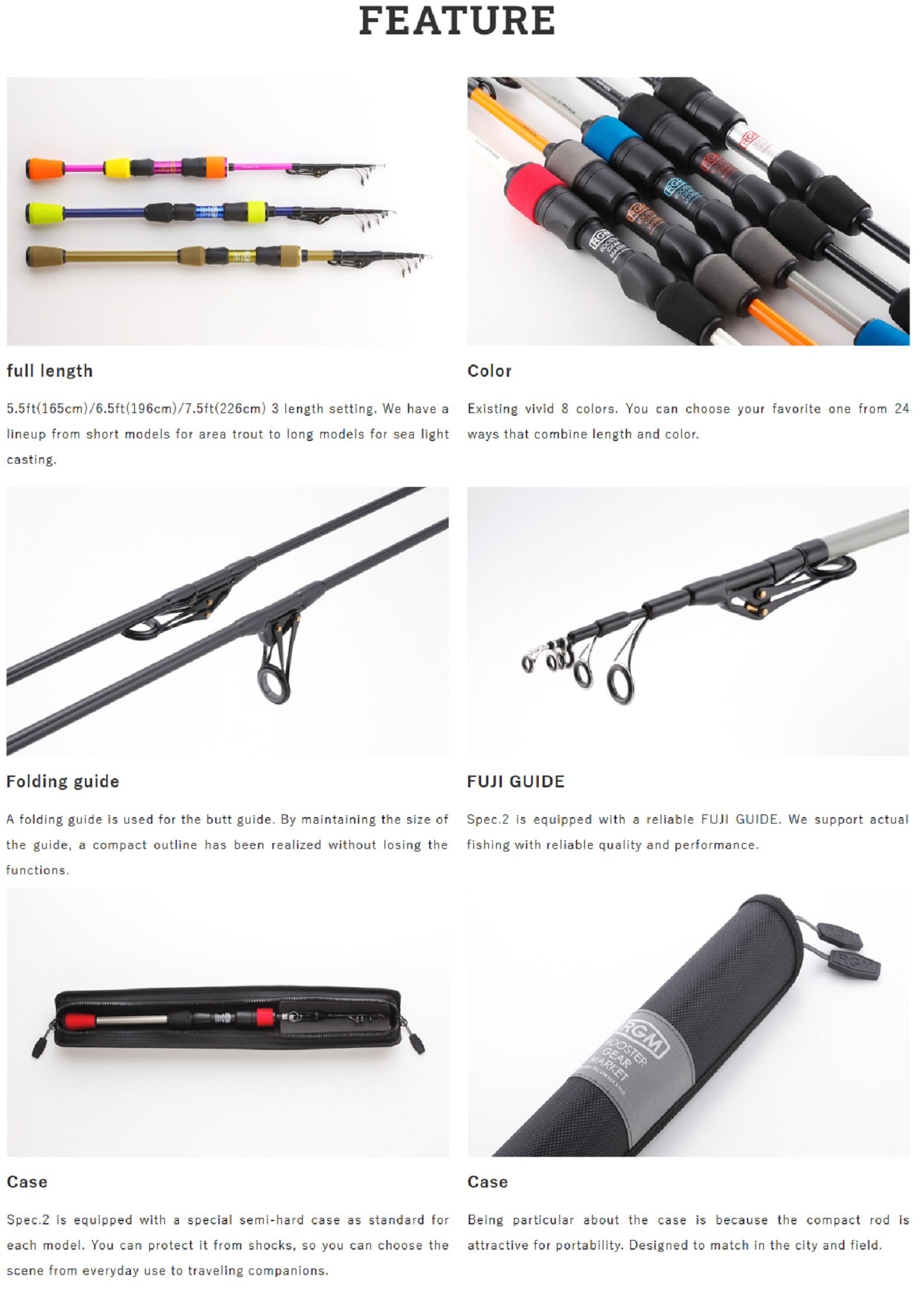 Jackall RGM Rod Spinning Telescopic Spec 2/5.5 1.65m Black (6574)
