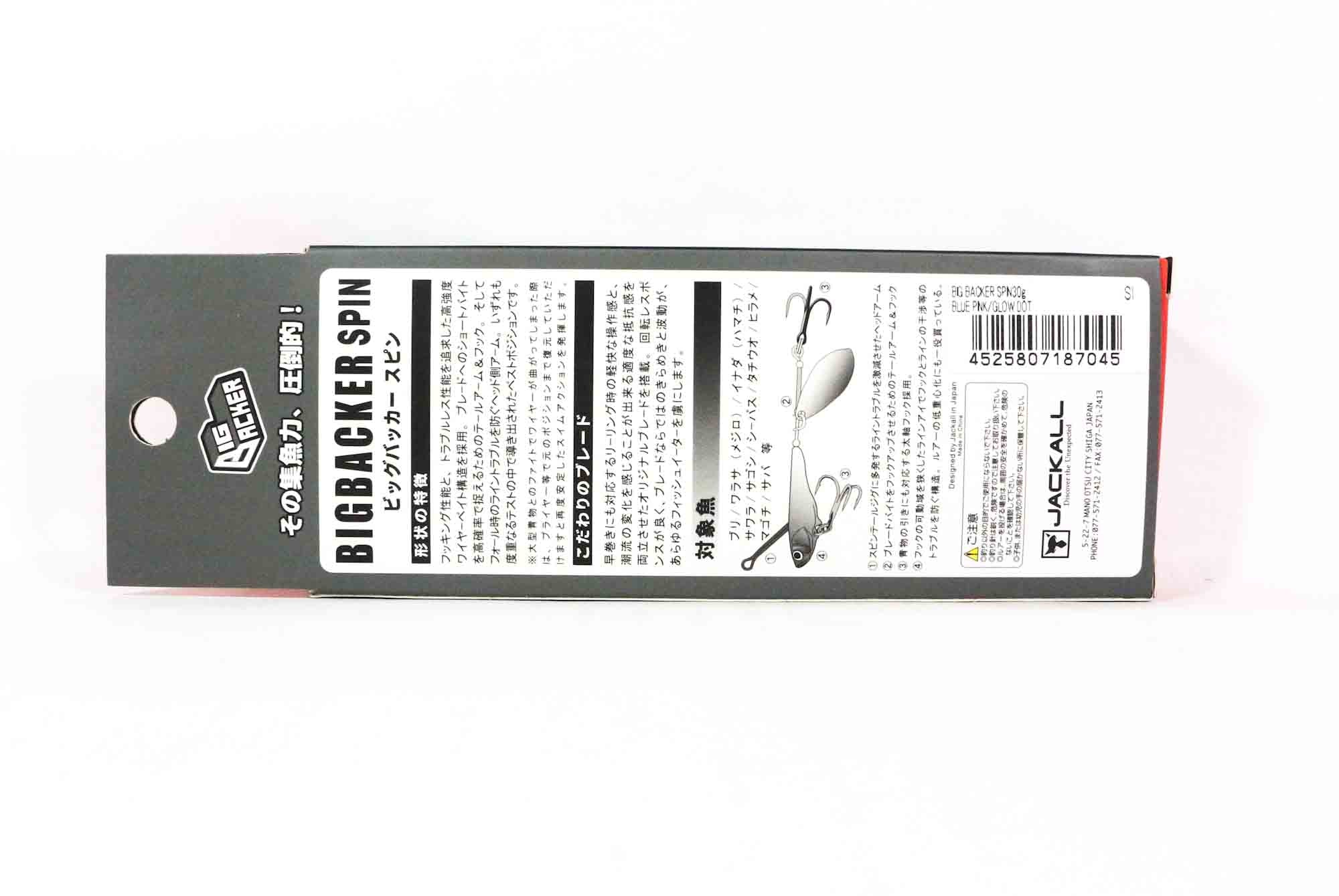 Jackall Big Backer Spin 30 grams 100 mm Sinking Lure Blue Pink (7045)