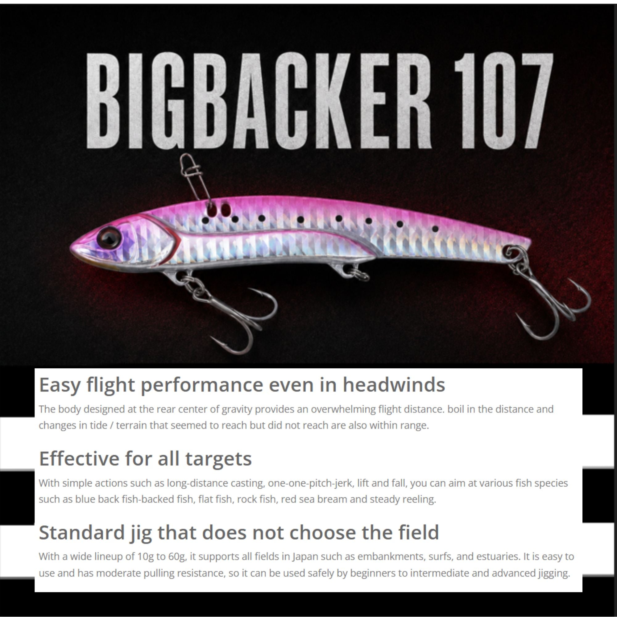 Jackall Big Backer 107 Metal Vibe Buri 43g Sinking Lure Alu Iwashi (2601)