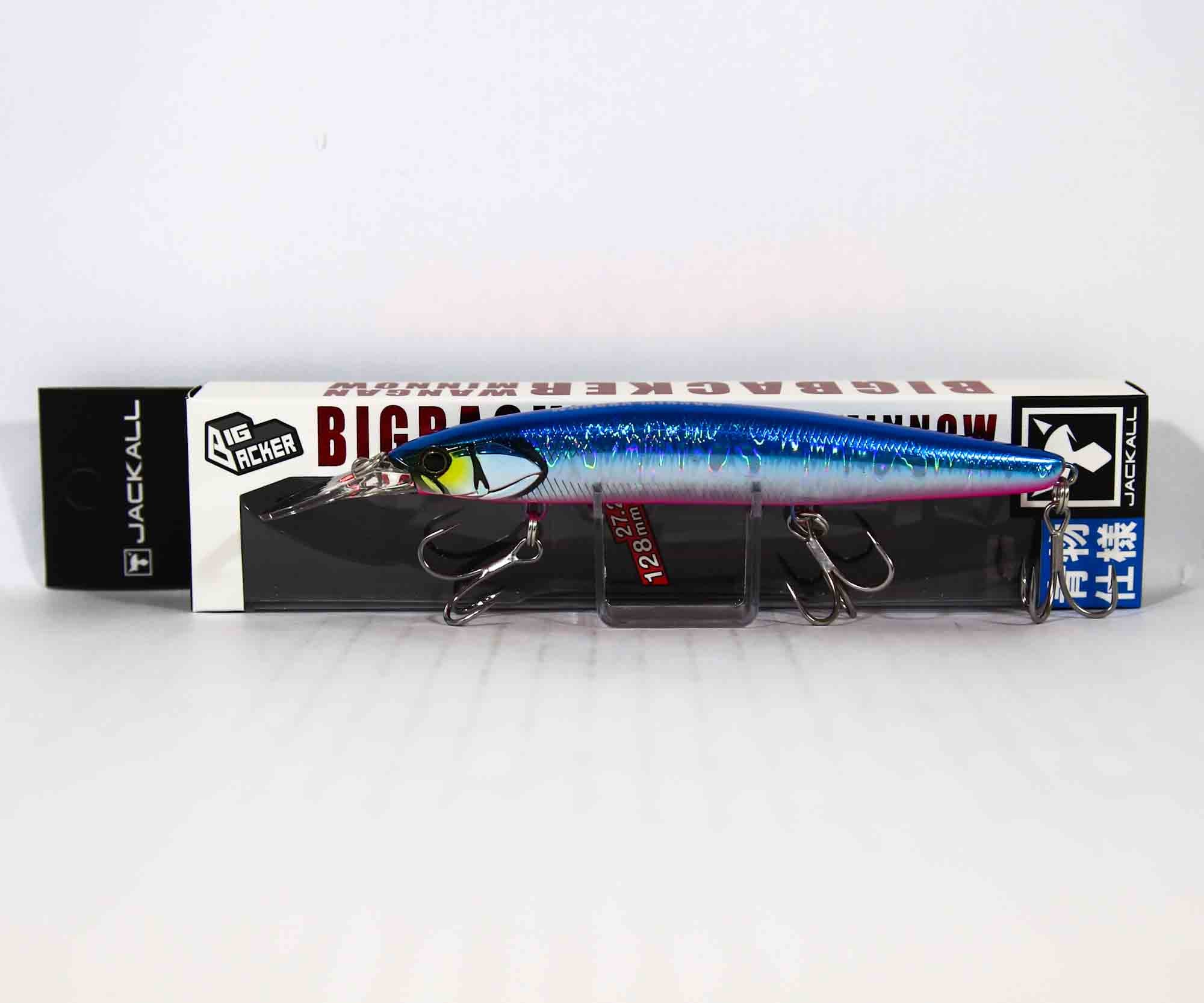 Jackall Big Backer Wangan Minnow 128S-LB Sinking Lure Blue Pink (4698)