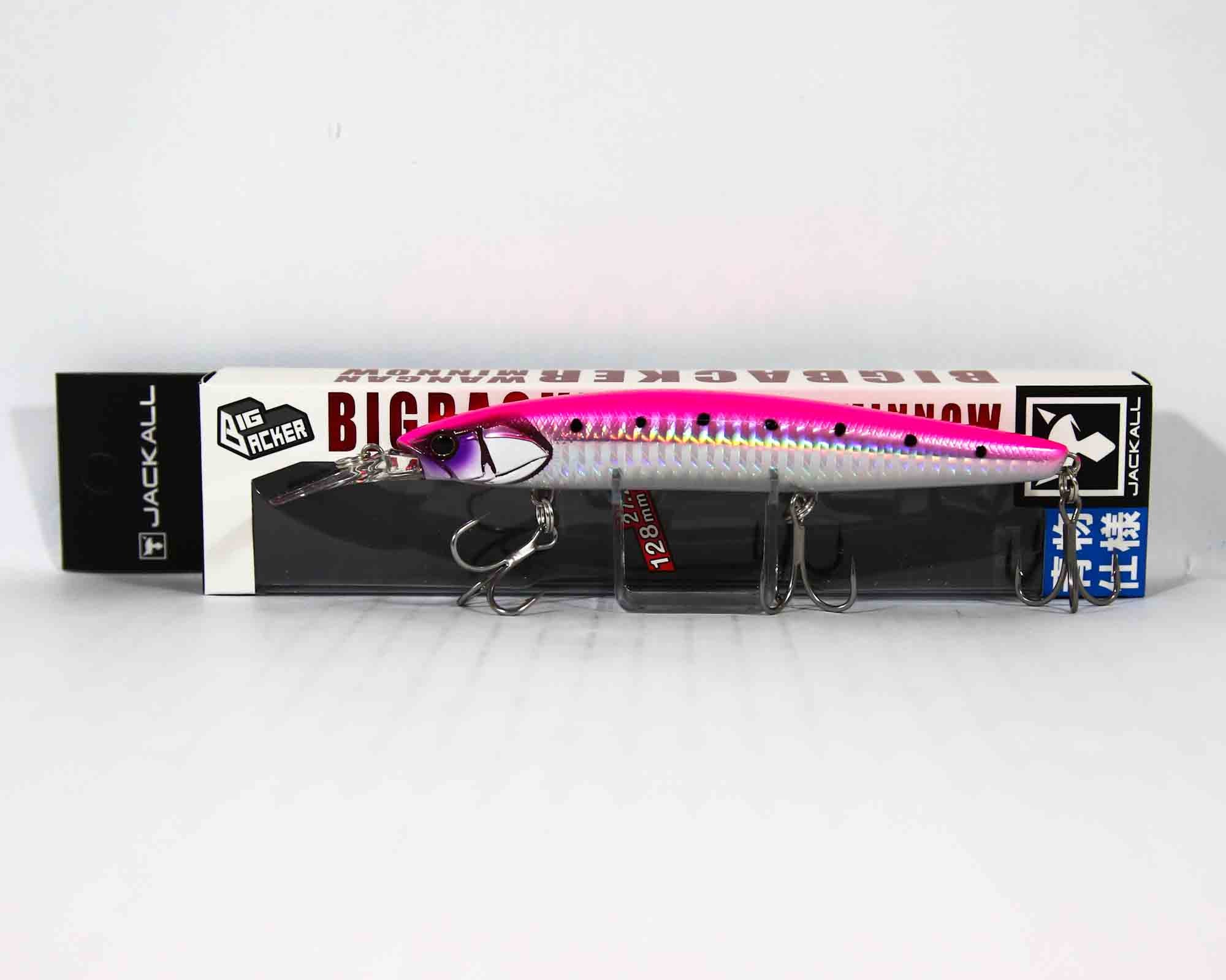 Sale Jackall Big Backer Wangan Minnow 128S-LB Sinking Lure Pink (4704)
